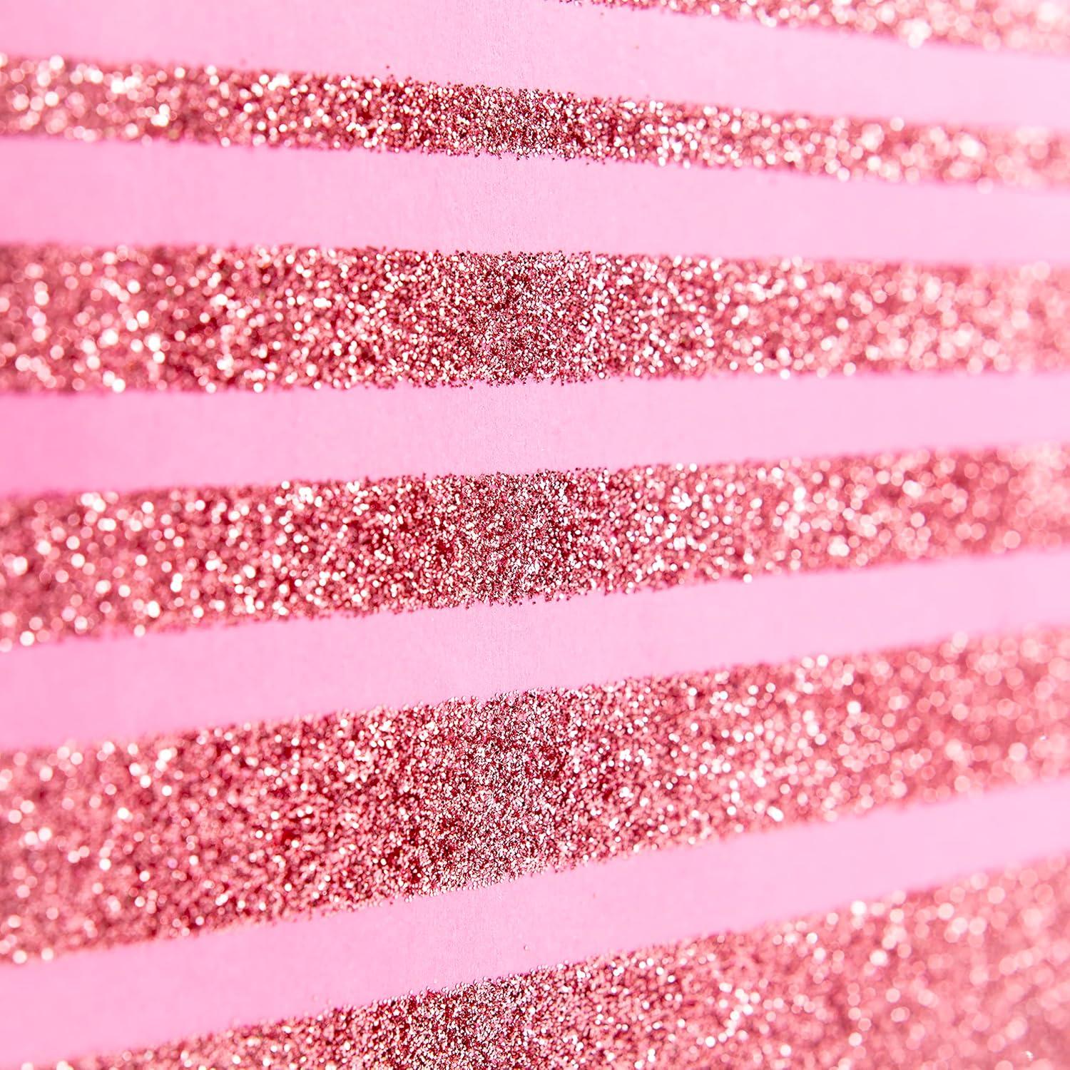 imageHallmark 13quot Large Mothers Day Gift Bag with Tissue Paper and Card Love You Mom Lavender Modern FlowersPink Glitter Stripes