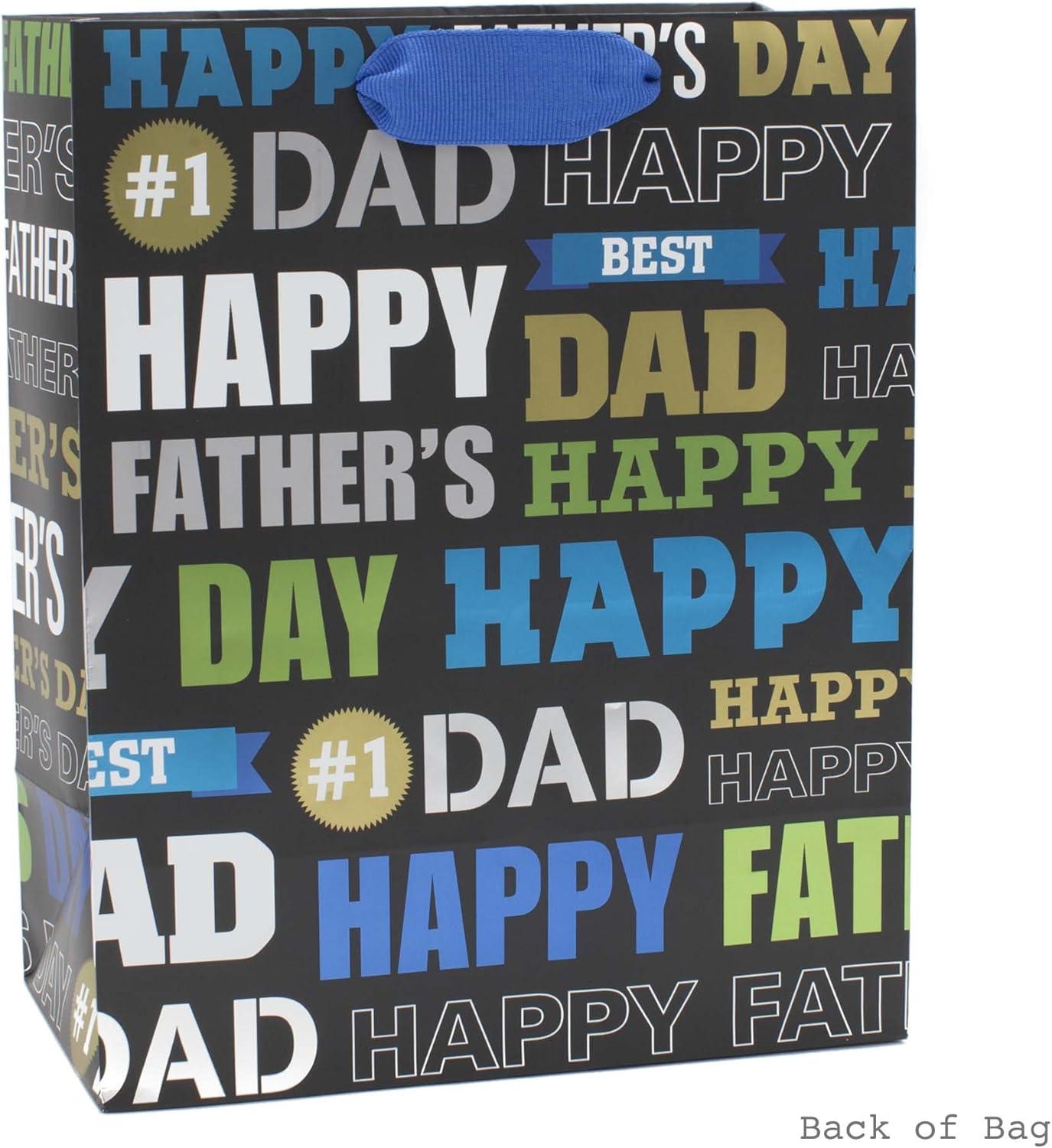 imageHallmark 9quot Medium Gift Bag with Tissue Paper Cheers Beer Mug for Christmas Fathers Day Birthdays Graduations Promotions New Jobs or Any OccasionBest Dad Black