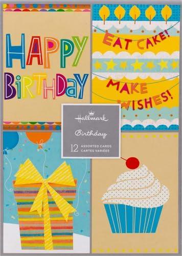 imageHallmark Assorted Birthday Cards Birthday Icons 12 Cards and EnvelopesAssorted colors