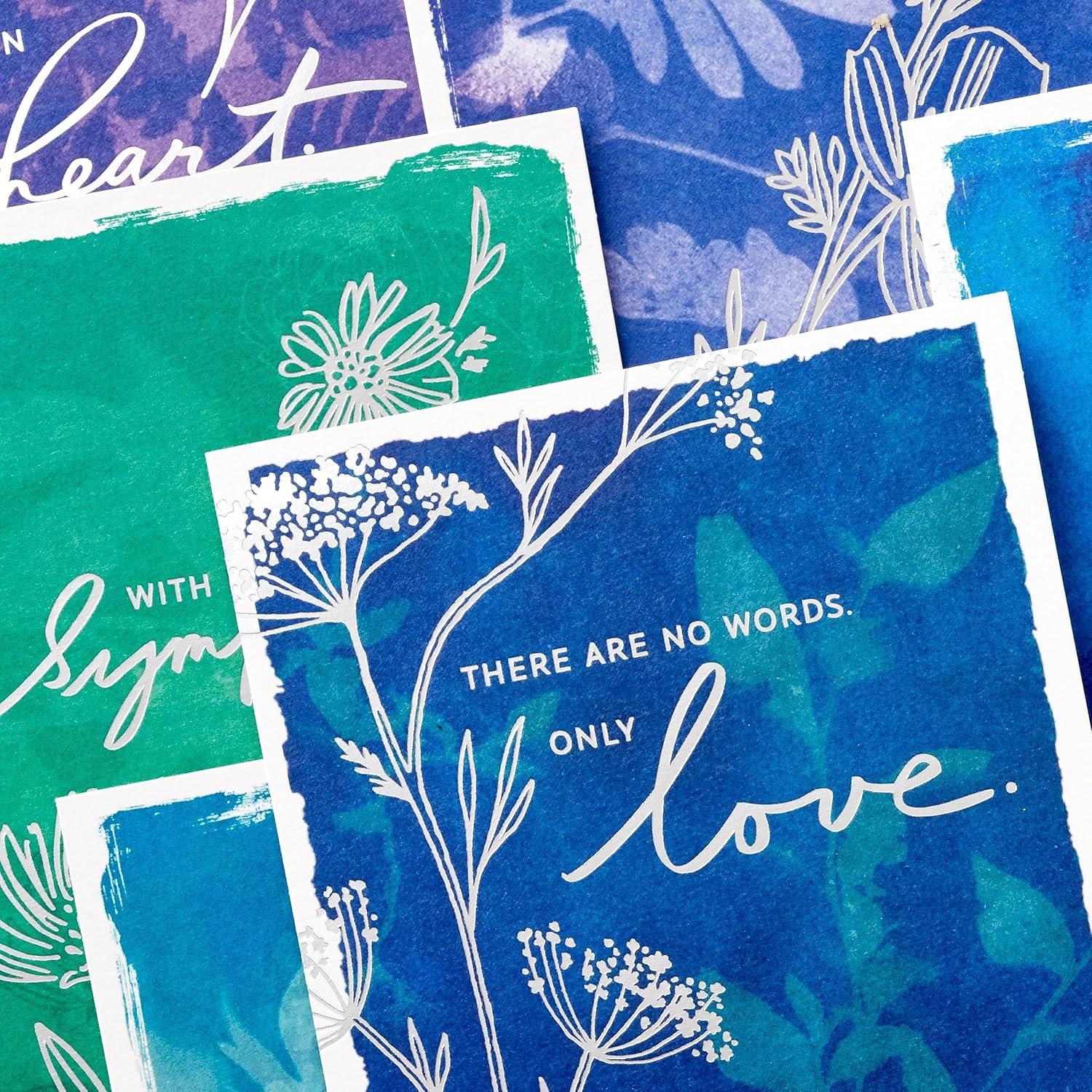 imageHallmark Assorted Sympathy Cards 36 Cards with Envelopes Blue and Green Flower Assortment