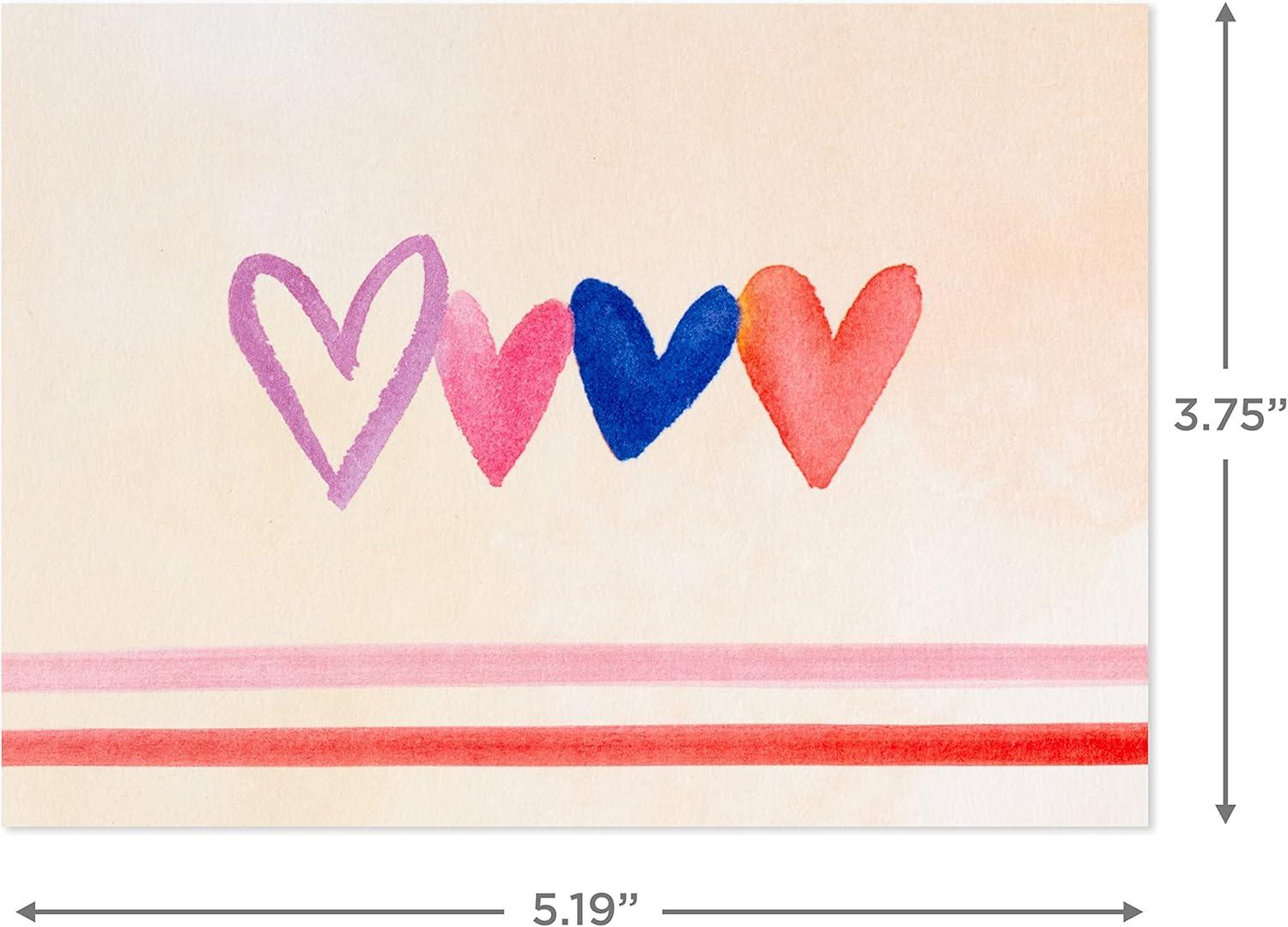 imageHallmark Blank Cards Assortment for Valentines Day 48 Cards and Envelopes Pack Watercolor Hearts