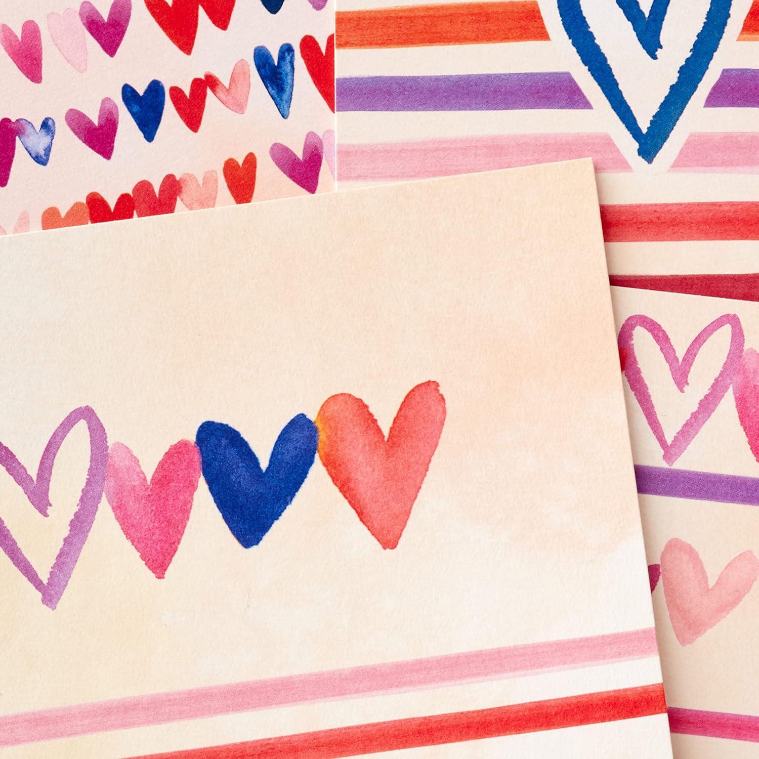 imageHallmark Blank Cards Assortment for Valentines Day 48 Cards and Envelopes Pack Watercolor Hearts