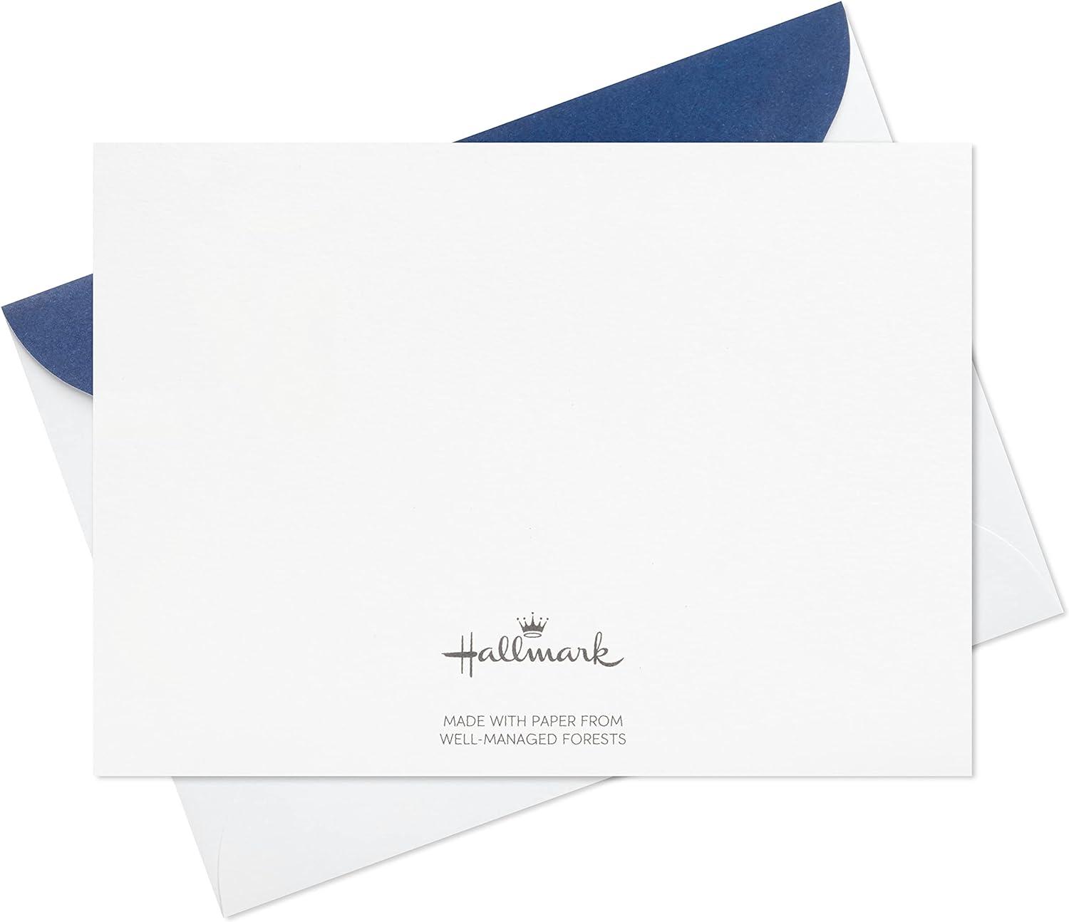 imageHallmark Blank Cards Assortment with Organizer Black ampamp White Stripes 40 Note Cards with Envelopes for Graduation Just Because All Occasion