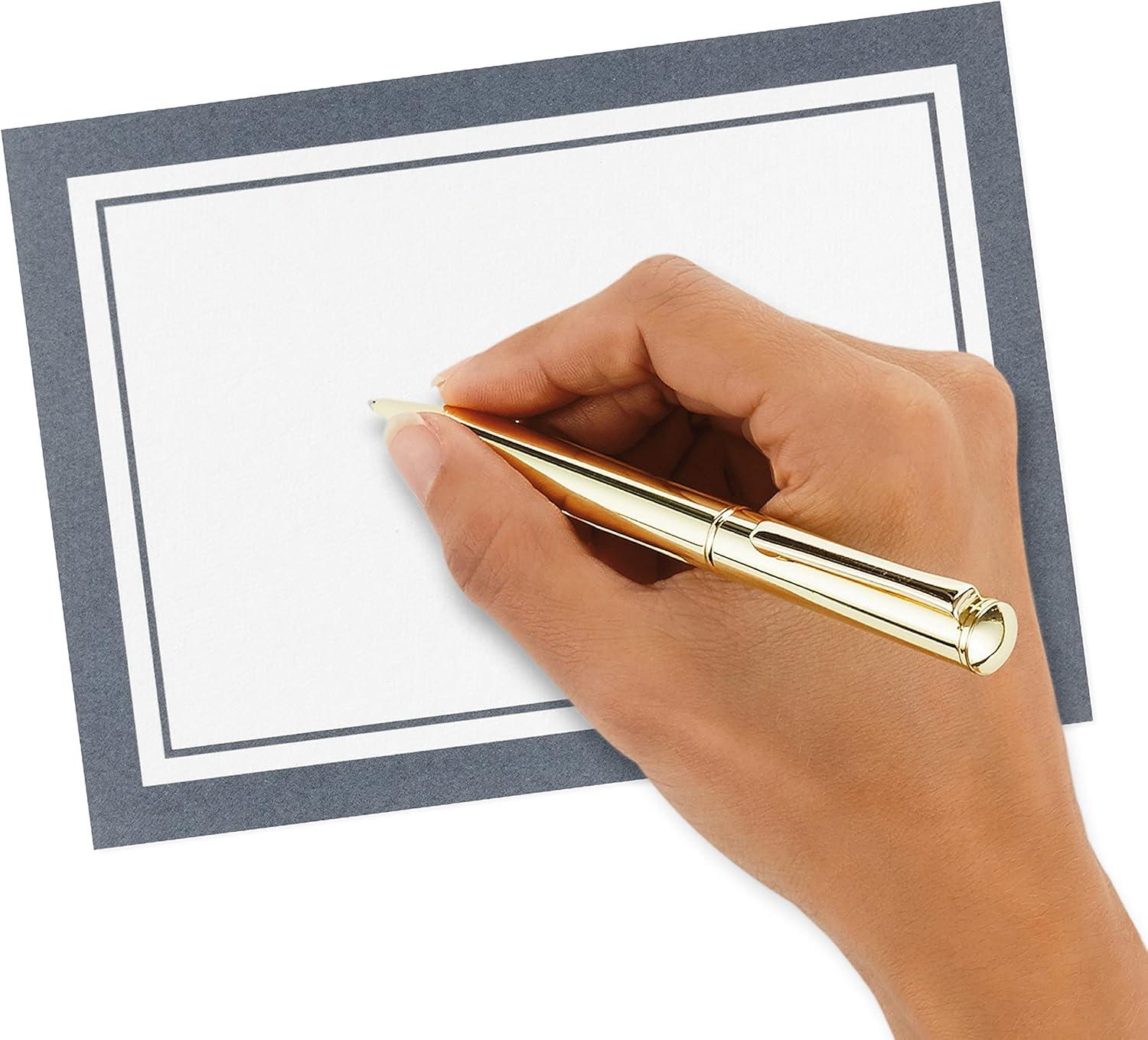 imageHallmark Blank Cards Assortment with Organizer Black ampamp White Stripes 40 Note Cards with Envelopes for Graduation Just Because All Occasion