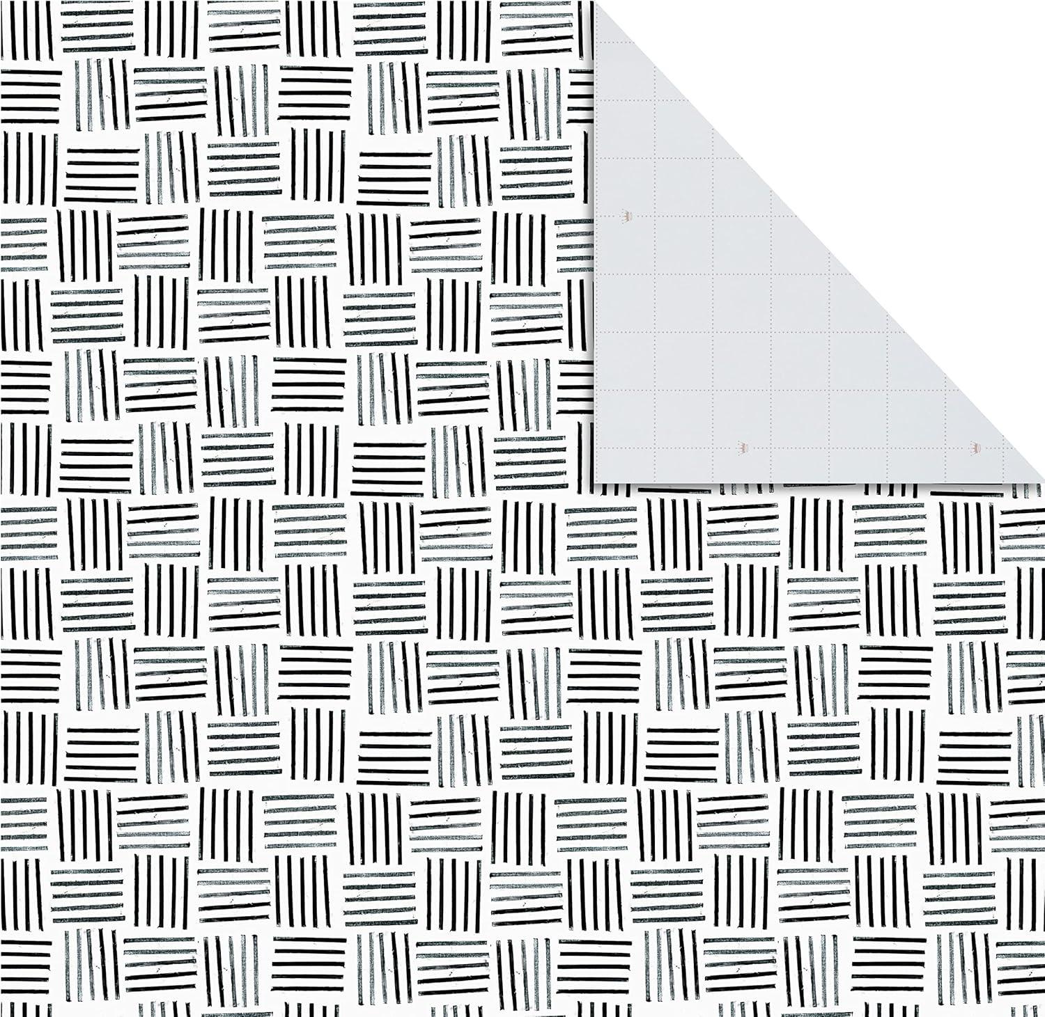 imageHallmark Flat Wrapping Paper Sheets with Cutlines on Reverse 12 Folded Sheets with Sticker Seals Red Blue Green Yellow Geometric Stripes Dots for Birthdays Fathers Day GraduationColorful Floral Black and White Blue