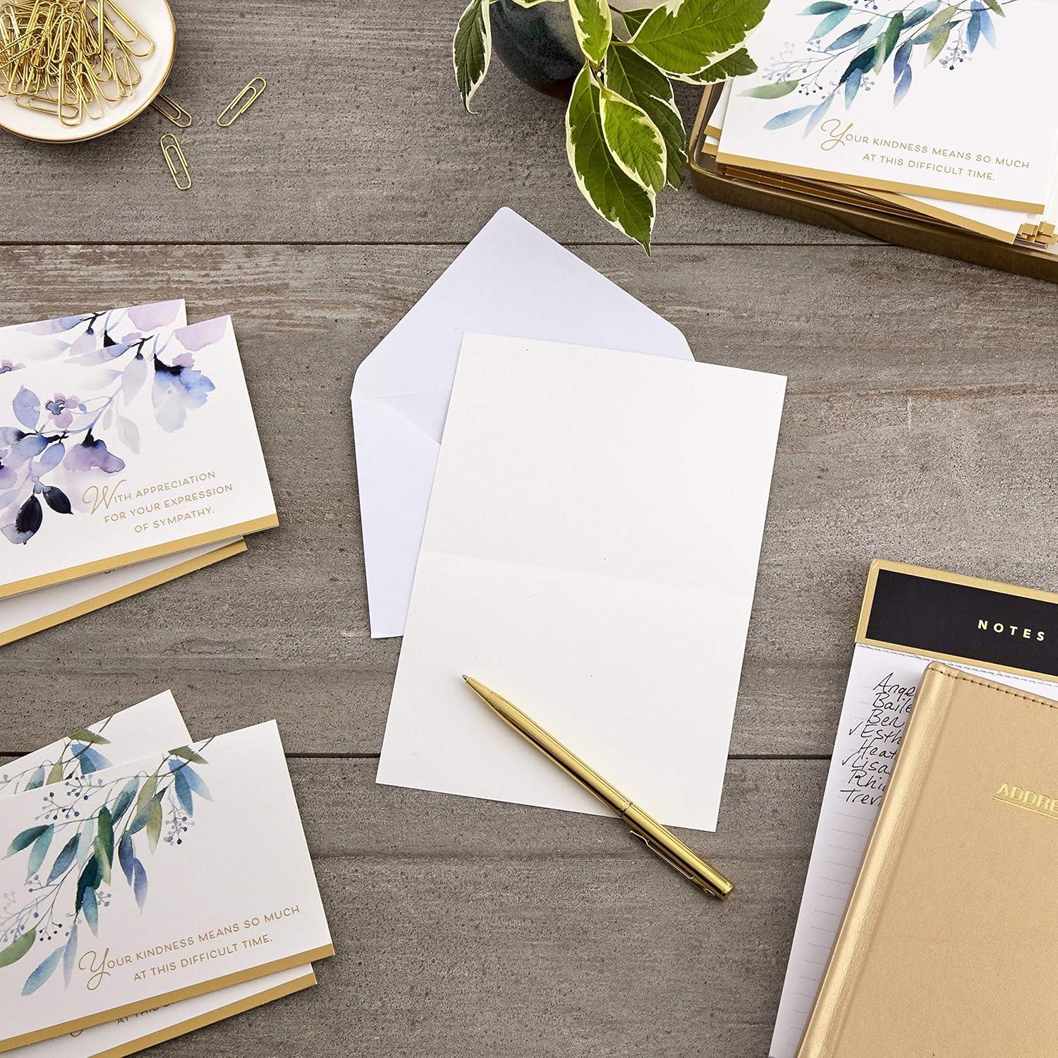 imageHallmark Funeral Thank You Cards Assortment Watercolor Flowers 50 Thank You for Your Sympathy Cards with EnvelopesThank You Card