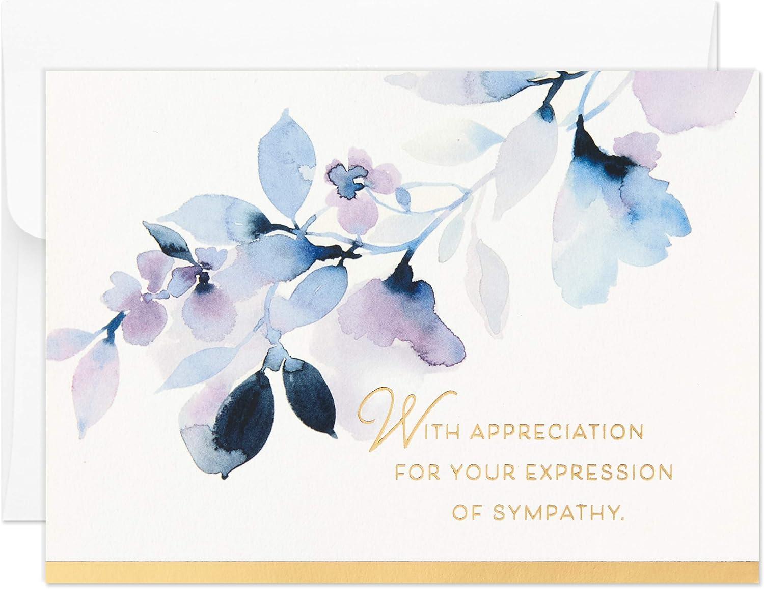 imageHallmark Funeral Thank You Cards Assortment Watercolor Flowers 50 Thank You for Your Sympathy Cards with EnvelopesThank You Card