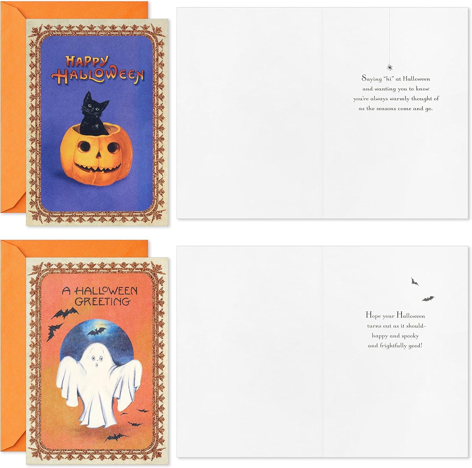 imageHallmark Halloween Cards Assortment Vintage Halloween 16 Cards and EnvelopesVintage Halloween