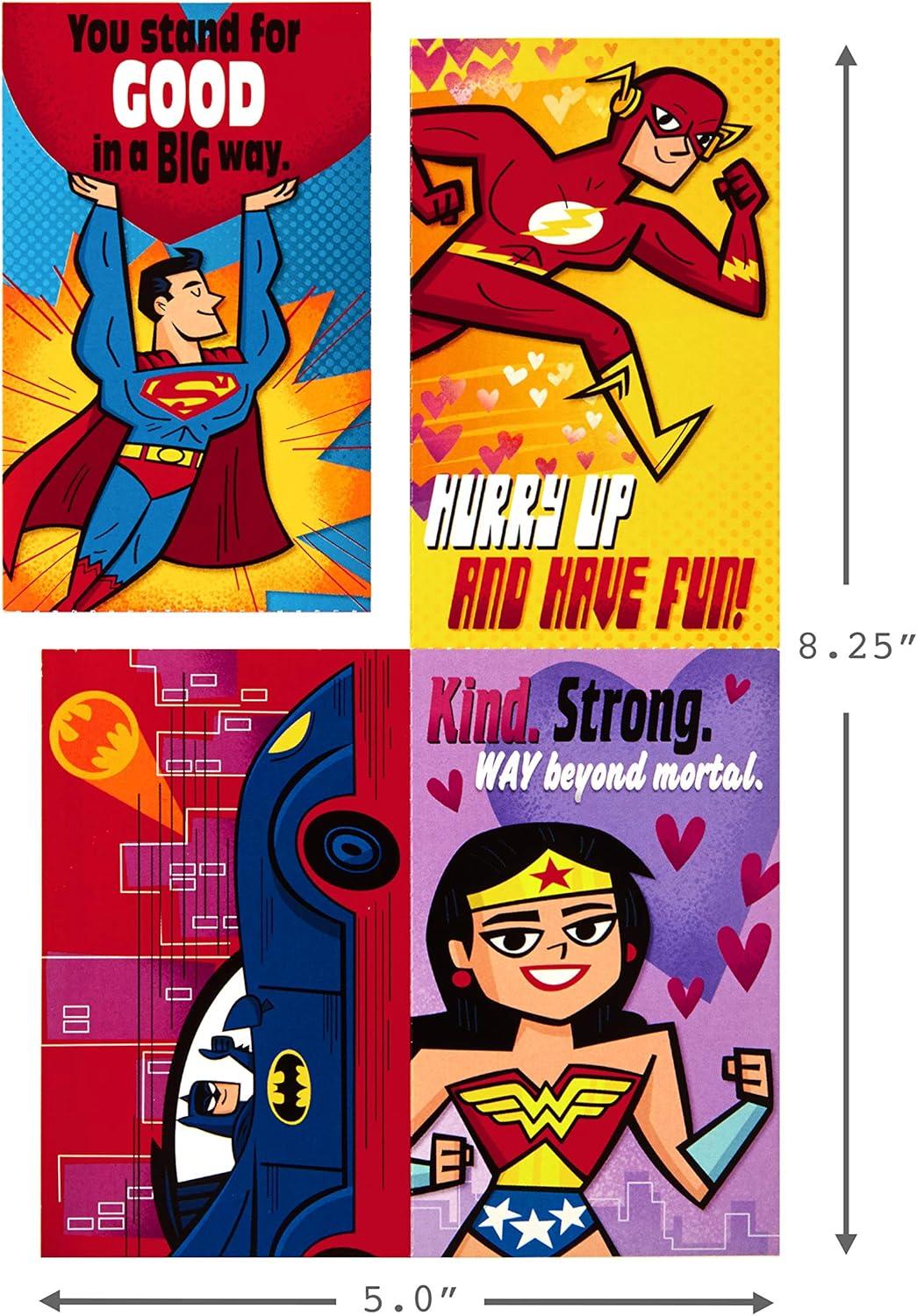 imageHallmark Justice League Valentines Day Cards and Mailbox for Kids School Classroom Exchange 1 Box 32 Valentine Cards 35 Stickers 1 Teacher CardJustice League