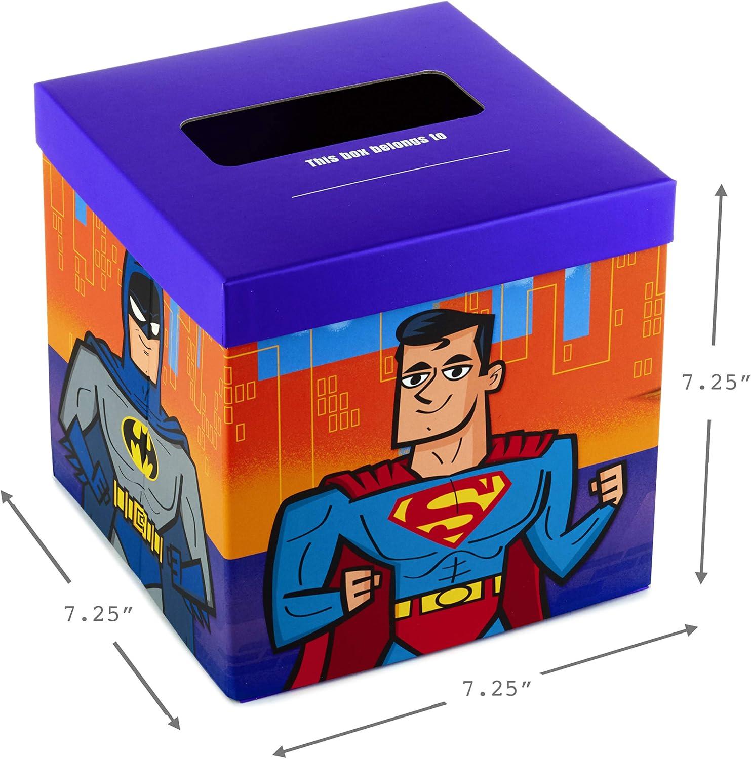 imageHallmark Justice League Valentines Day Cards and Mailbox for Kids School Classroom Exchange 1 Box 32 Valentine Cards 35 Stickers 1 Teacher CardJustice League