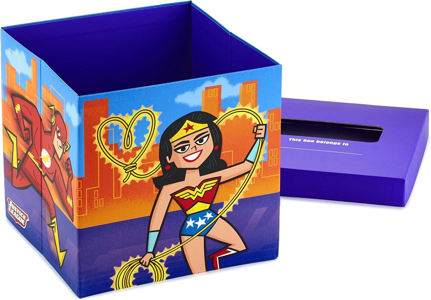 imageHallmark Justice League Valentines Day Cards and Mailbox for Kids School Classroom Exchange 1 Box 32 Valentine Cards 35 Stickers 1 Teacher CardJustice League