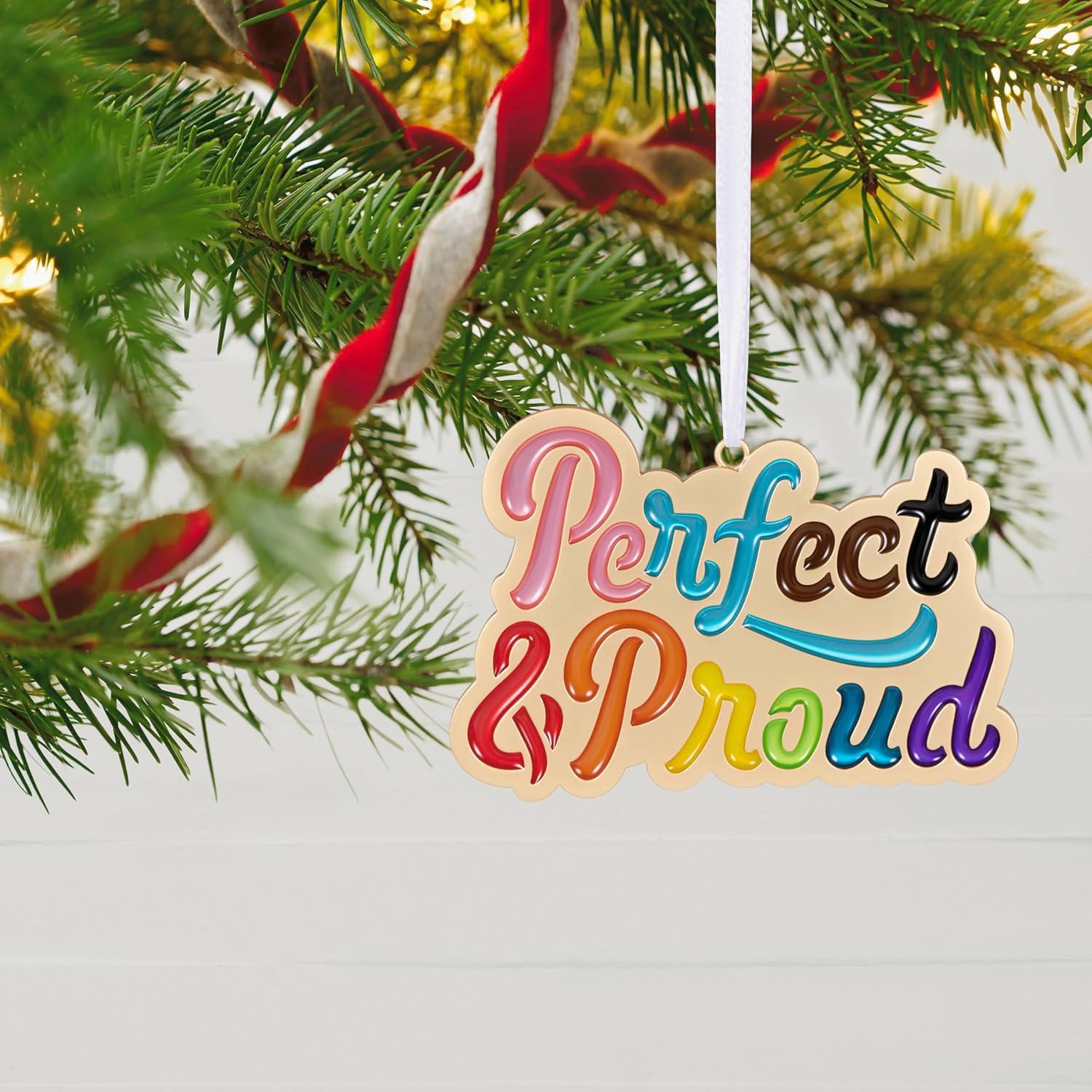 imageHallmark Keepsake Christmas Ornament 2024 Perfect ampamp Proud Metal LGBTQ GiftPerfect Proud