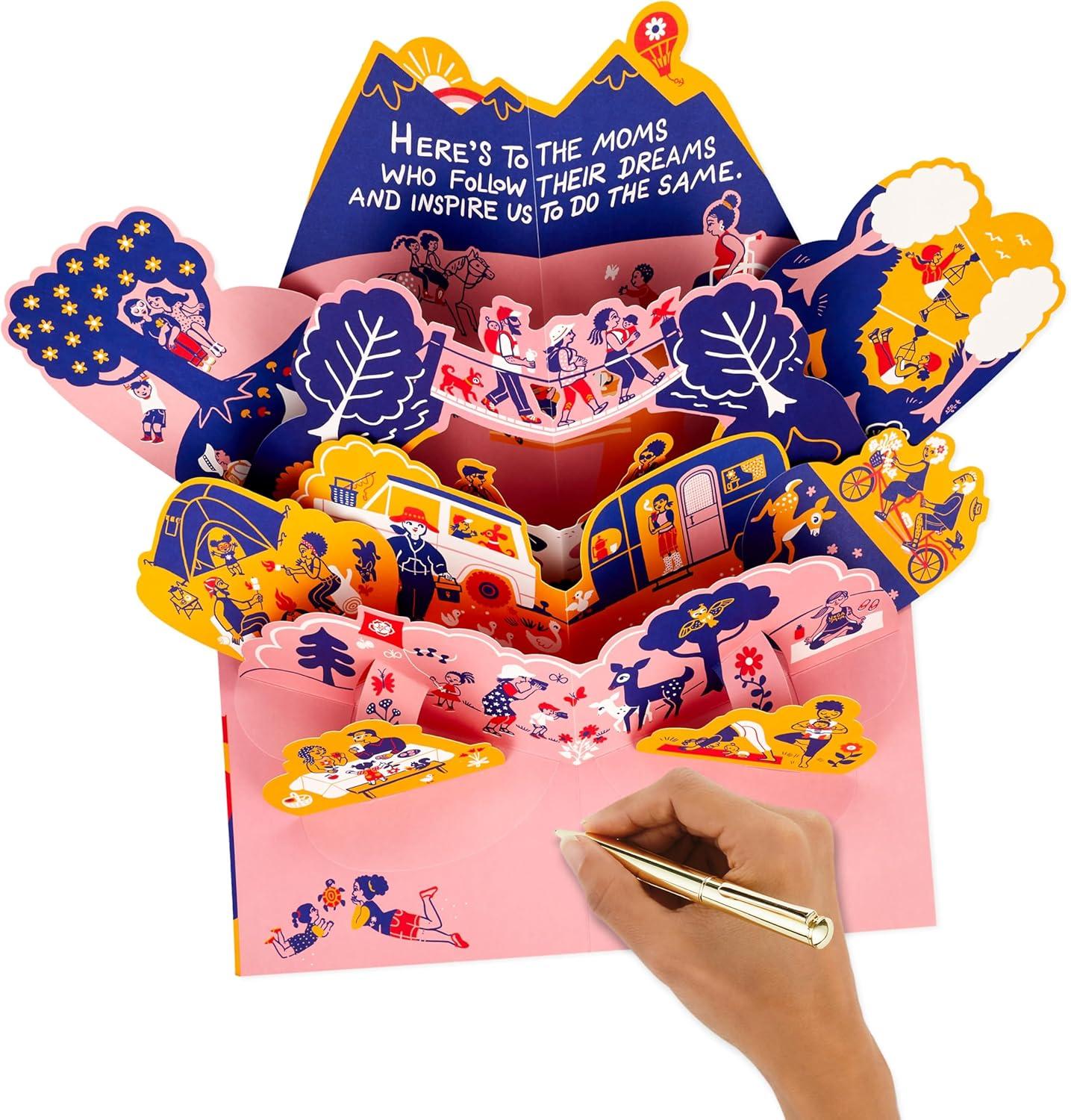 imageHallmark Mahogany Mothers Day Pop Up Card for Mom FlowersPop Up Lifes an Adventure