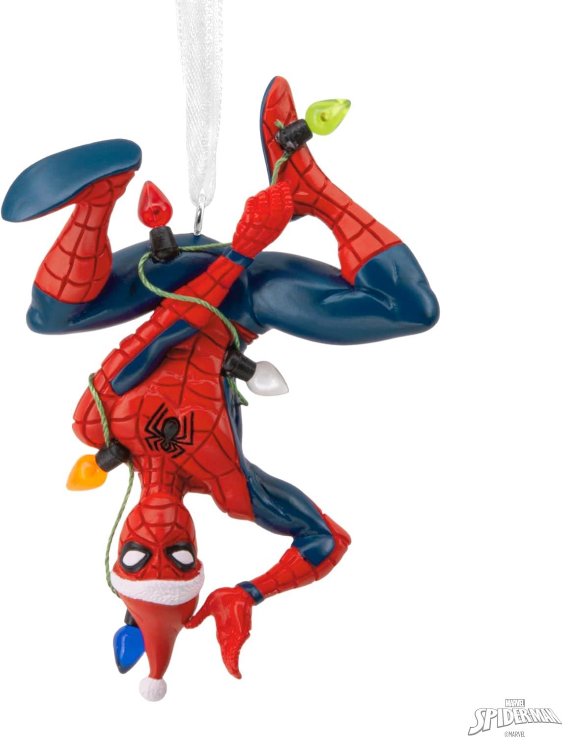 imageHallmark Marvel SpiderMan Hanging from Lights Christmas Ornament Gifts for Marvel Fans