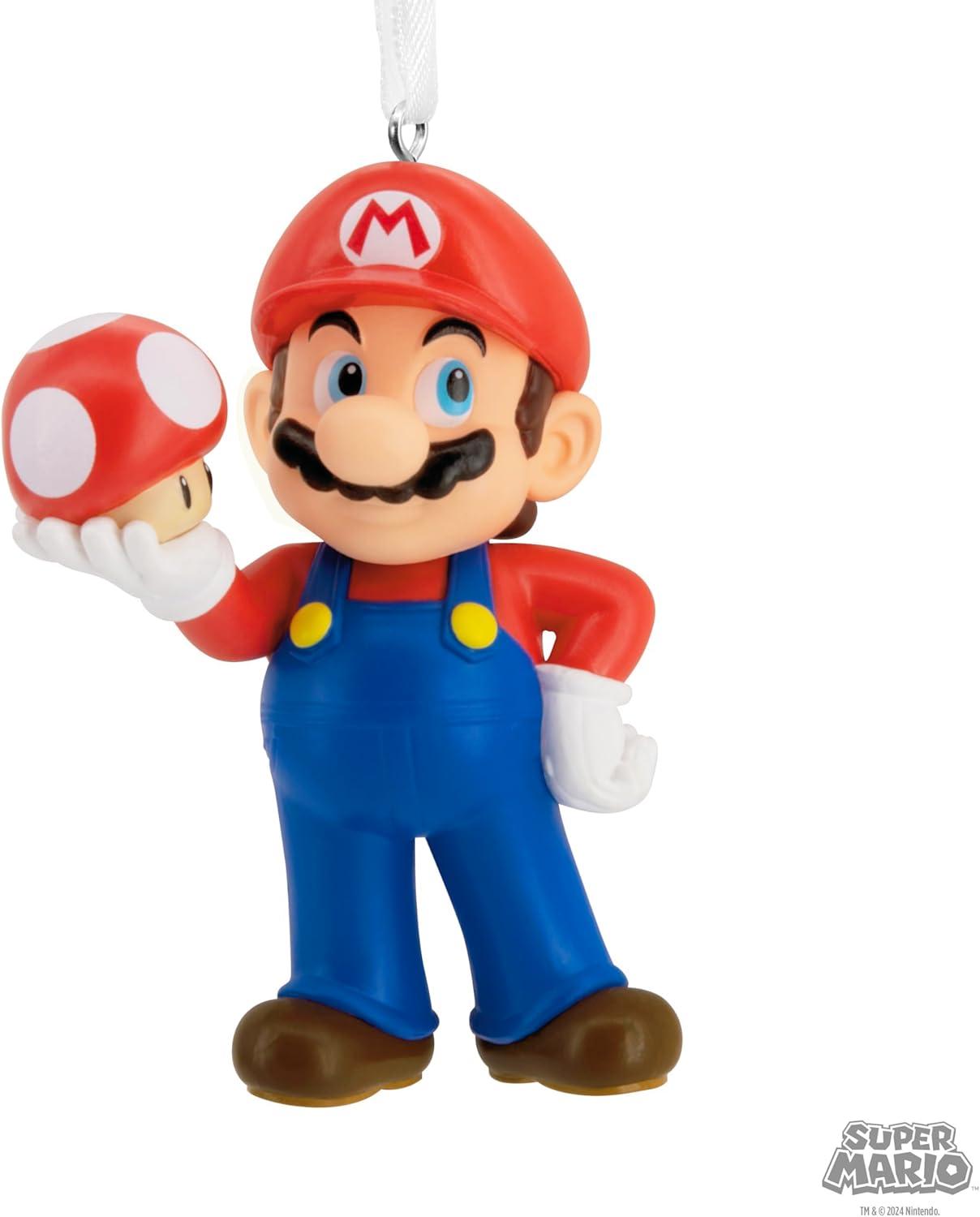 imageHallmark Nintendo Super Mario with Super Mushroom Christmas OrnamentMushroom