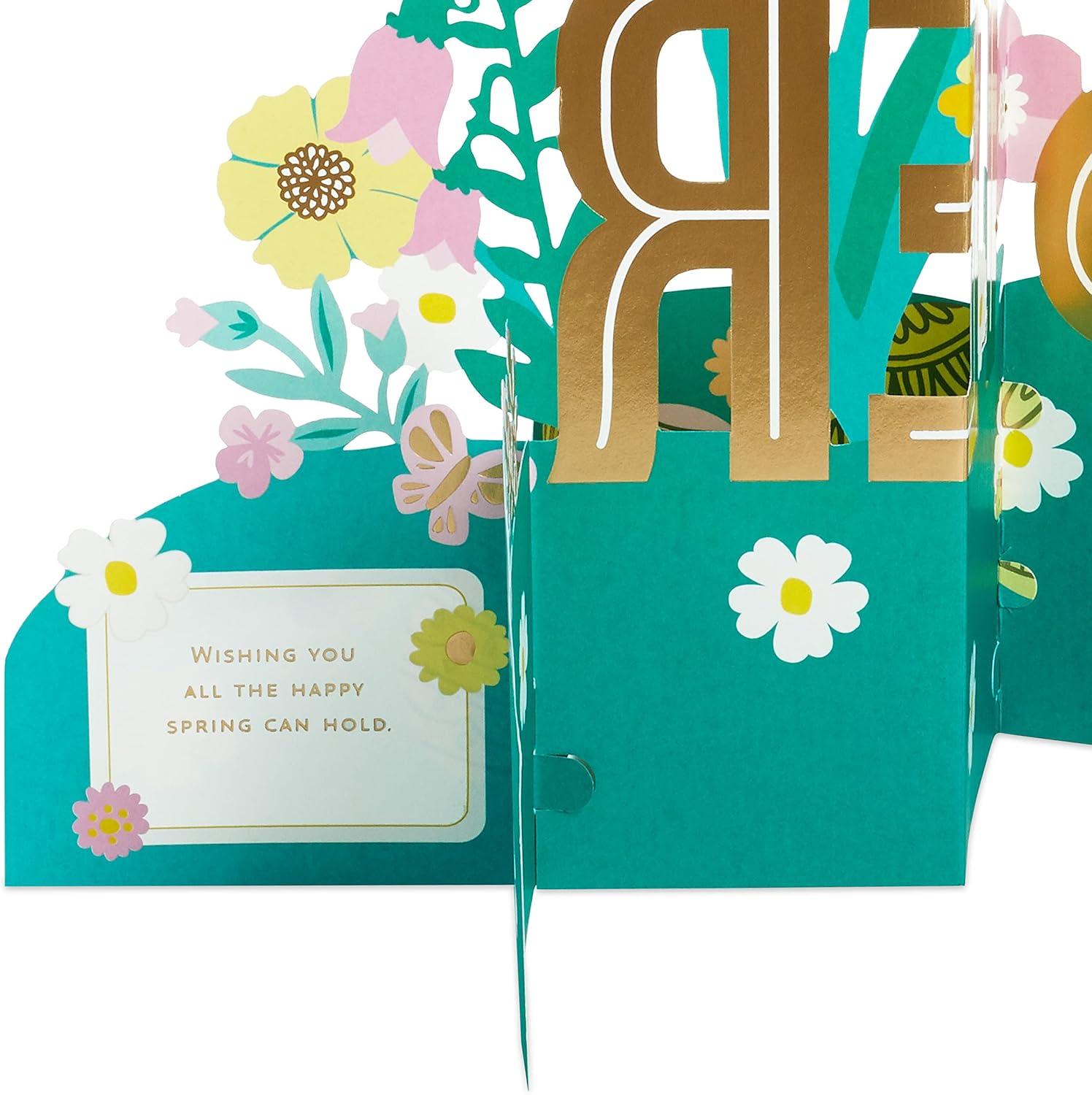 imageHallmark Paper Wonder Displayable Jumbo Easter Card or Centerpiece Accordion Fold Pop Up Easter Eggs and FlowersJumbo Pop Up Card Easter Eggs and Flowers