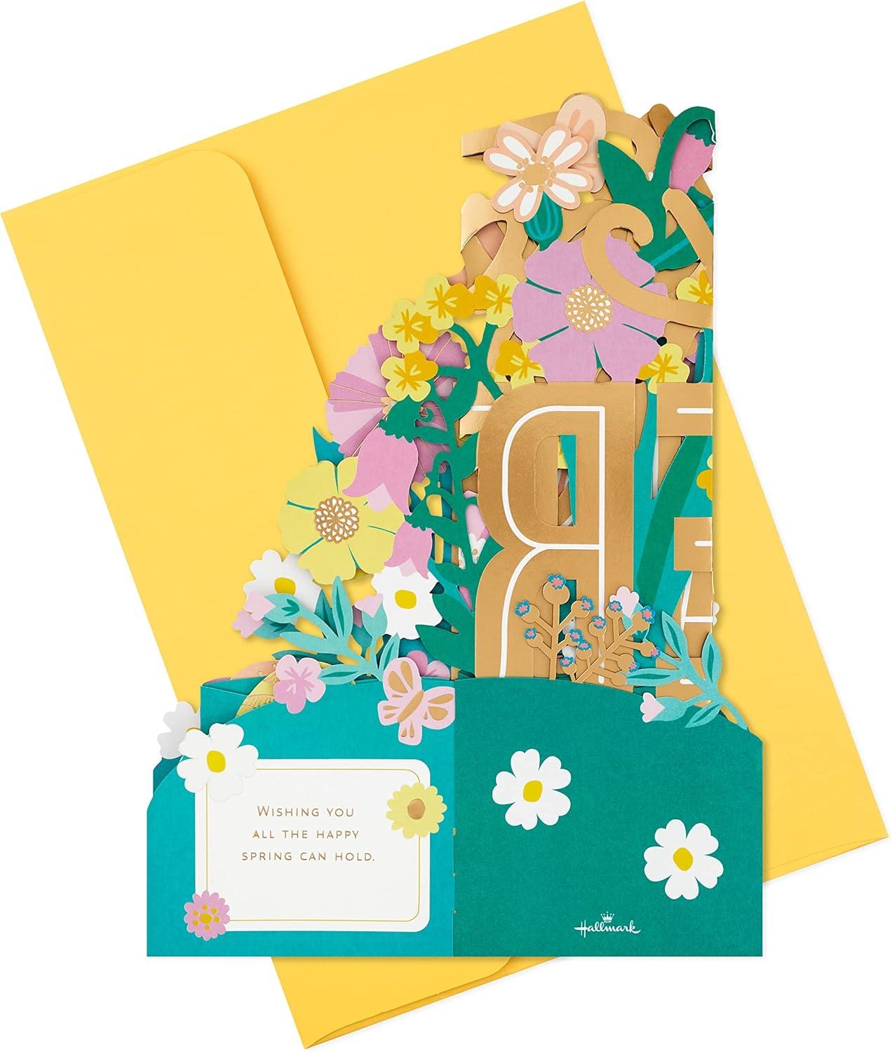 imageHallmark Paper Wonder Displayable Jumbo Easter Card or Centerpiece Accordion Fold Pop Up Easter Eggs and FlowersJumbo Pop Up Card Easter Eggs and Flowers