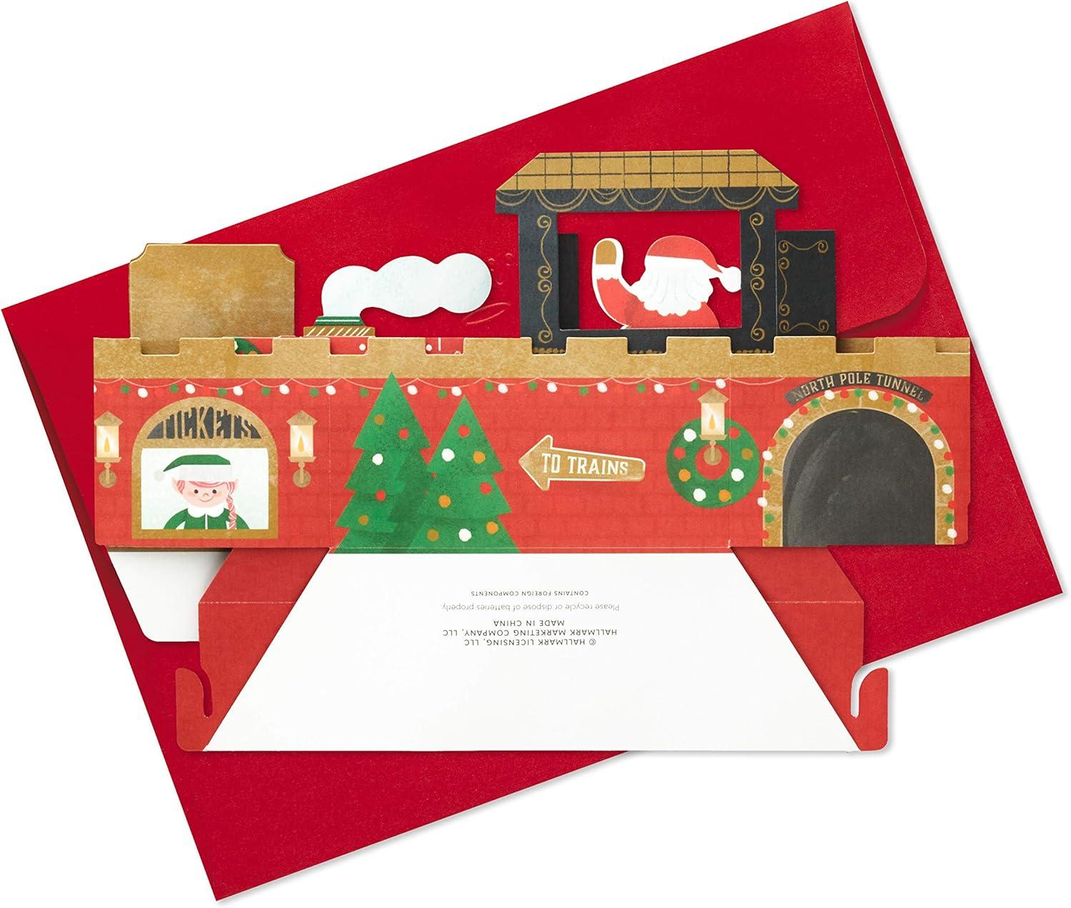 imageHallmark Paper Wonder Displayable Musical Pop Up Christmas Card with Lights CarolersChristmas Train Moves and Plays Deck the Halls