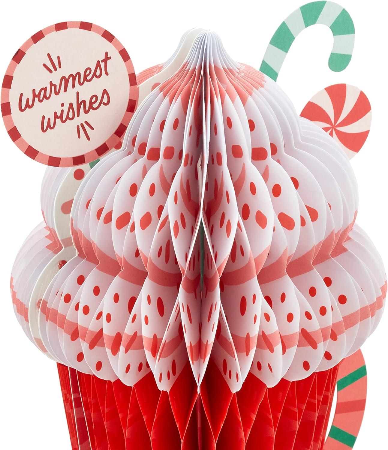 imageHallmark Paper Wonder Displayable Pop Up Honeycomb Christmas Card PenguinHot Cocoa Honeycomb