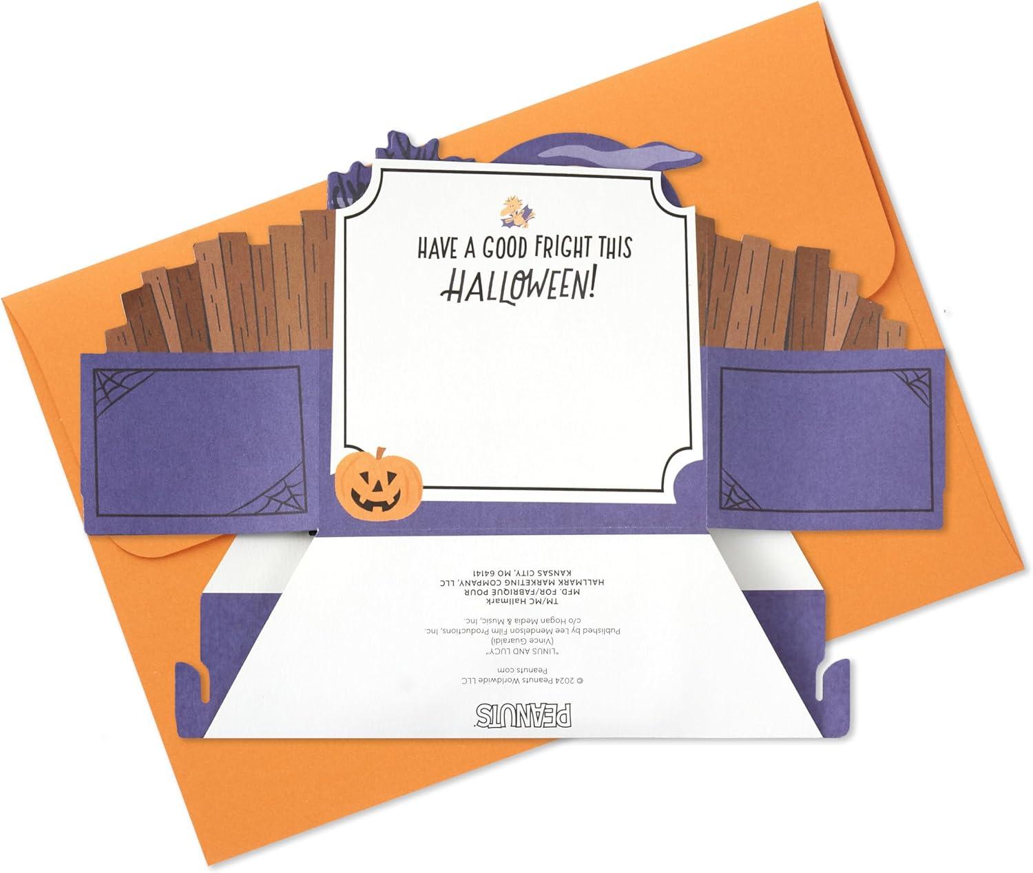imageHallmark Paper Wonder Peanuts Musical 3D PopUp Halloween Card With Light Snoopy Happy Howloween
