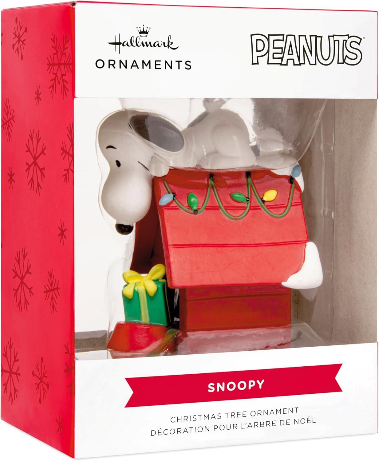 imageHallmark Peanuts Snoopy on Holiday Doghouse Christmas Ornament Gifts for Peanuts Fans