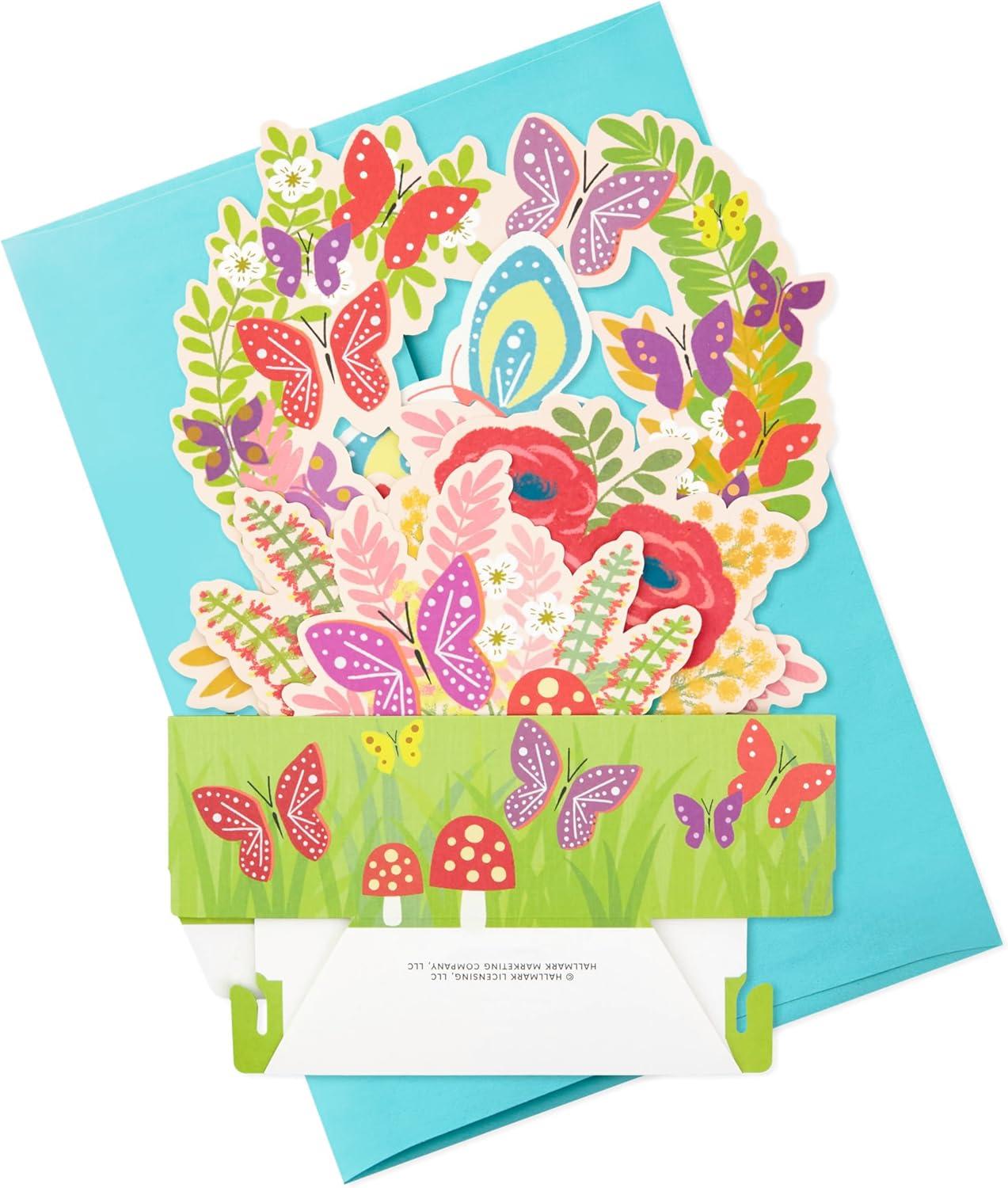 imageHallmark Pop Up Mothers Day Card or Birthday Card for Women Her Grandma Sister Daughter Friend Flower BouquetPop Up Flowers and Butterflies