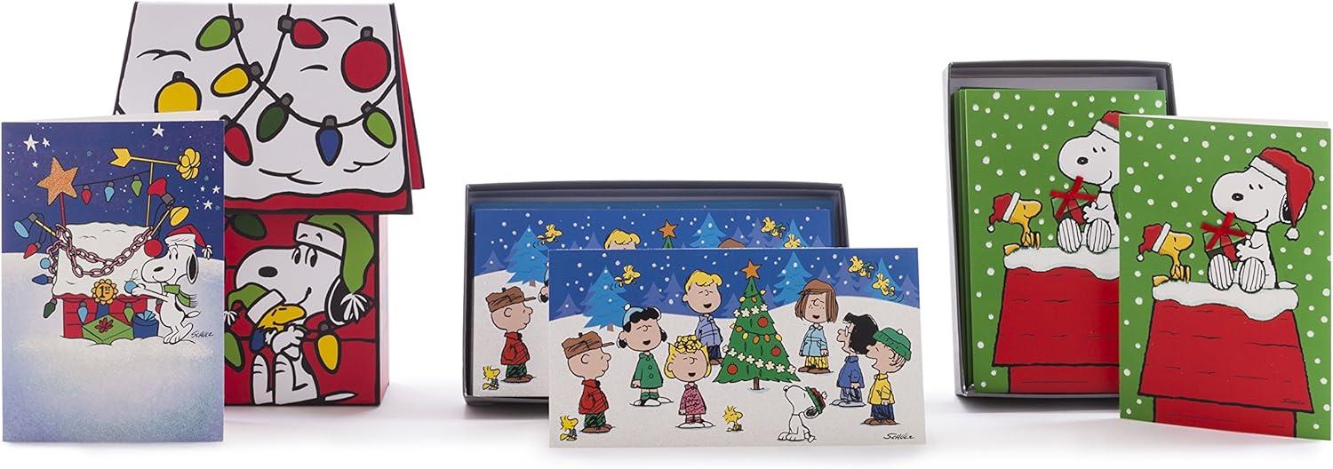 imageHallmark Twas the Night Before Christmas Card Assortment with Keepsake Box 12 Cards with EnvelopesSnoopy Christmas House With Cards
