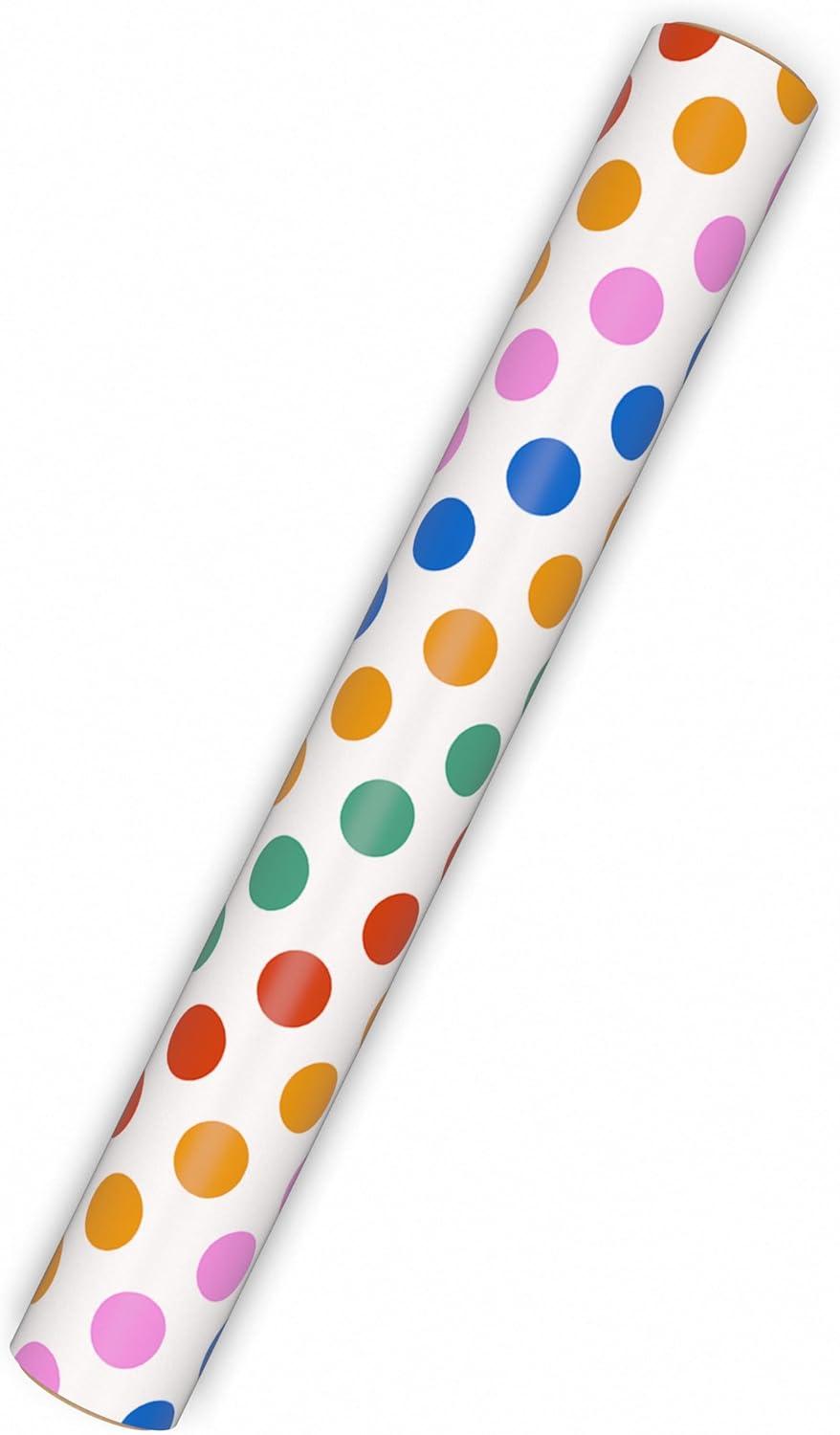 imageHallmark Wrapping Paper Mini Roll Rainbow Polka Dot for Birthdays Baby Showers Graduations Any Occasion 40 Sq FtPolka Dot