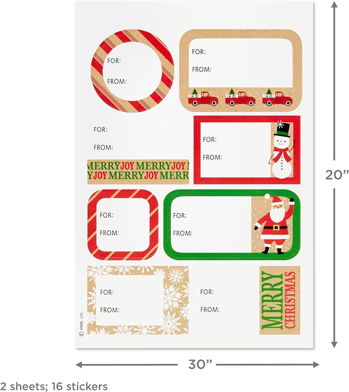 imageScotch Magic Greener Tape and Hallmark Christmas Flat Wrapping Paper Sheets Includes 6 Rolls of Tape 12 Folded Gift Wrap Sheets 16 Sticker Seals Rustic Red Trucks ampamp White Snowflakes