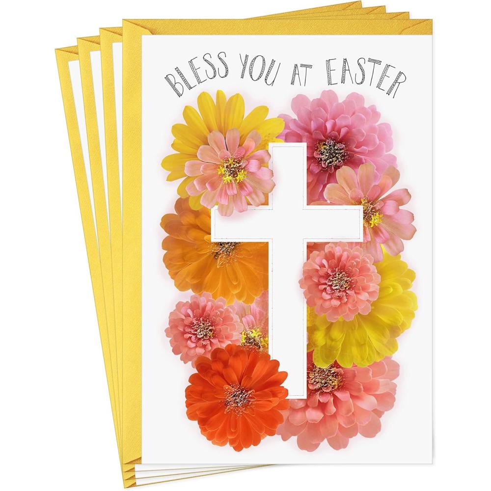 imageDayspring Pack of Religious Easter Cards Blessings at Easter 10 Cards with EnvelopesBless You Cross  4 Religious Cards with Envelopes