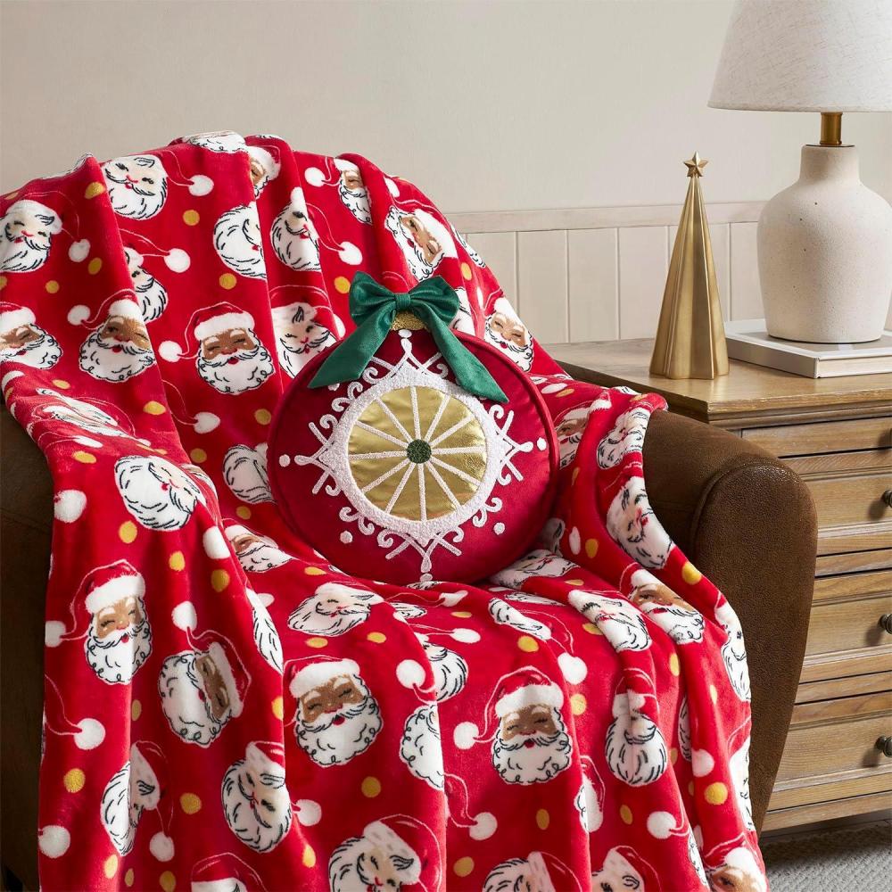 imageHallmark  Decorative Throw Pillow for Couch or Bed Holiday Home Dcor 8quot x 16quot Sherpa Stocking RedChristmas Ornament