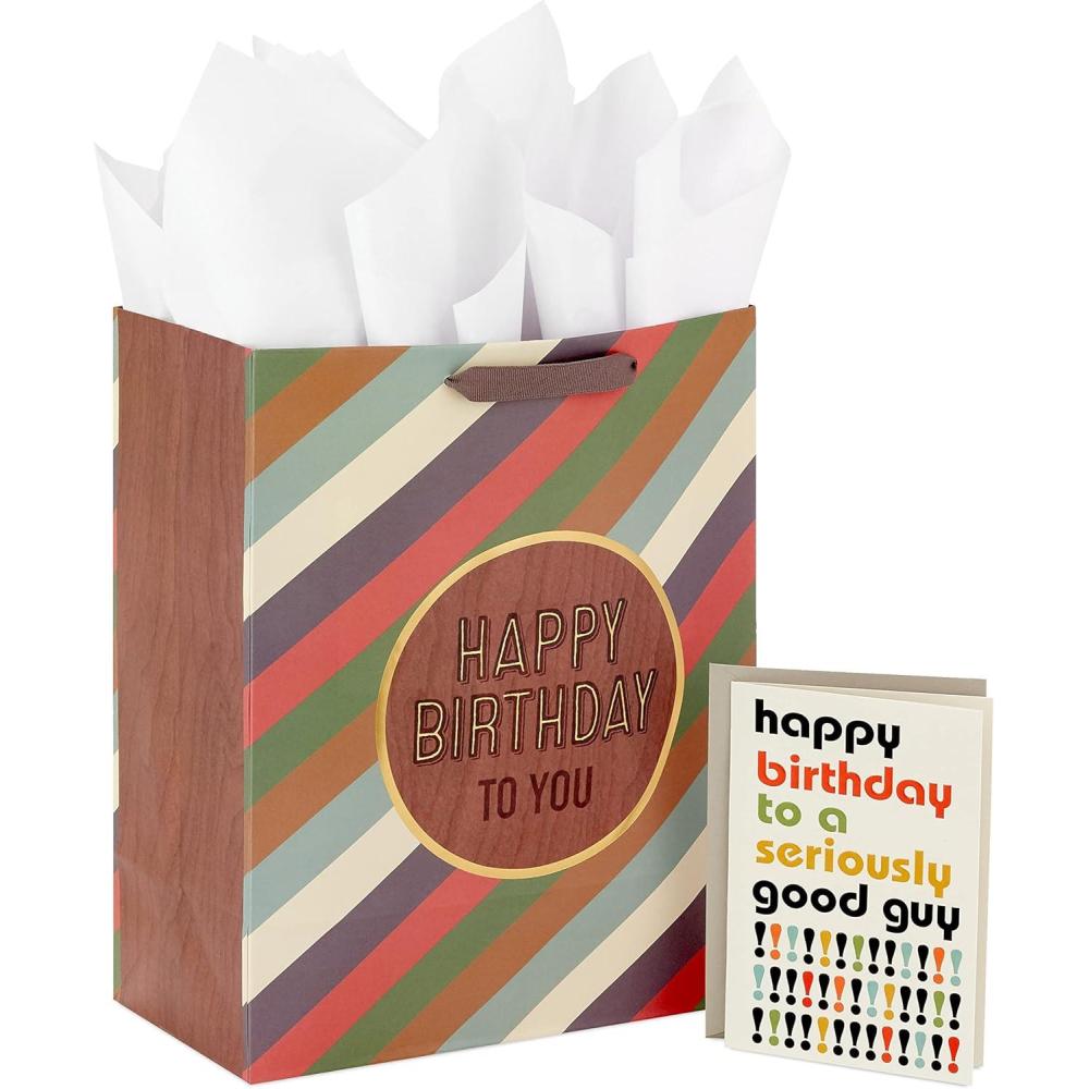 imageHallmark 13quot Large Floral Gift Bag with Tissue Paper and Birthday Card Modern Flowers Pink Sage Blue Black Yellow for Mom Daughter Sister Girlfriend Aunt NanaGreen  Yellow  Gray  Blue