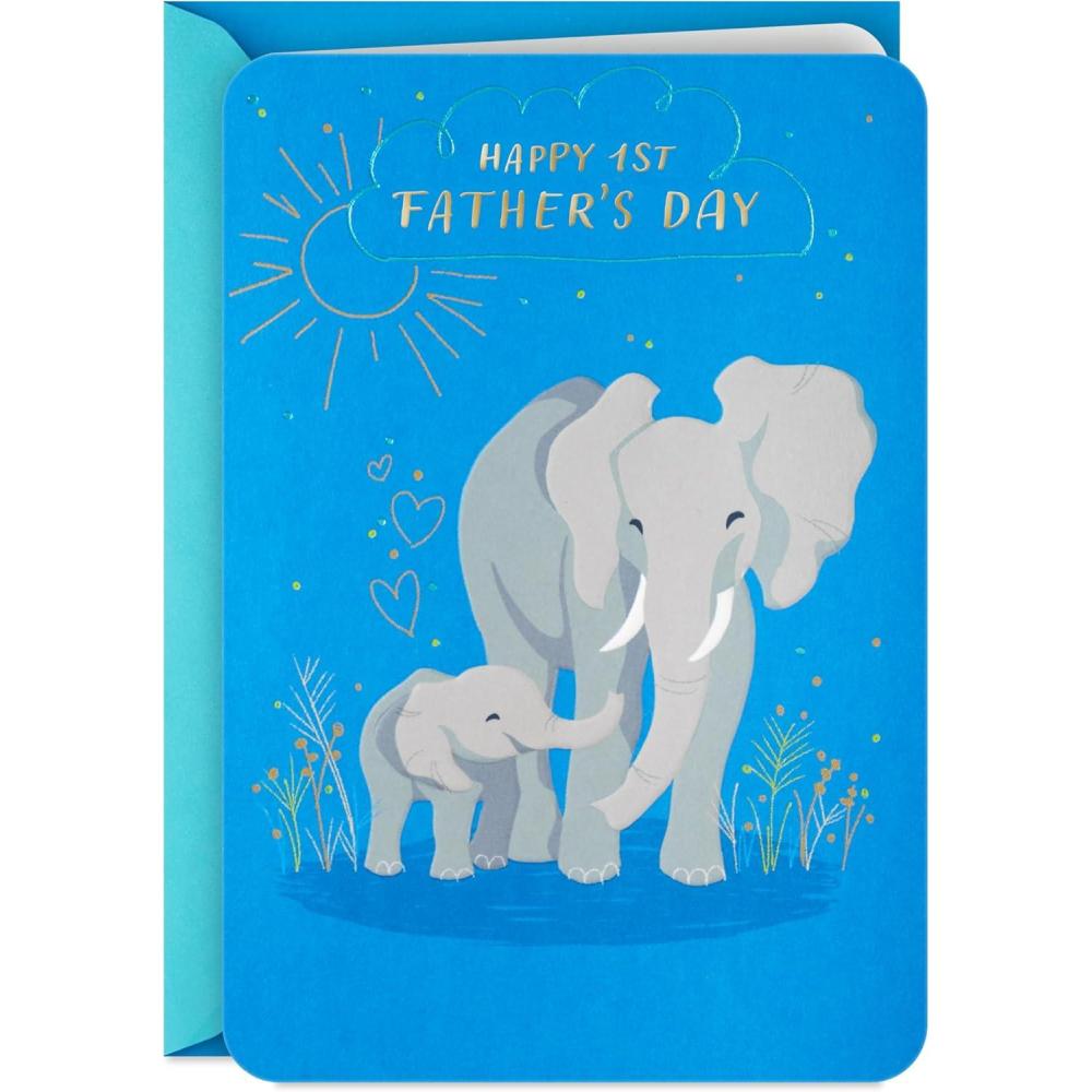 imageHallmark 1st Fathers Day Card Elephants for Son Friend Coworker Relative1st Fathers Day