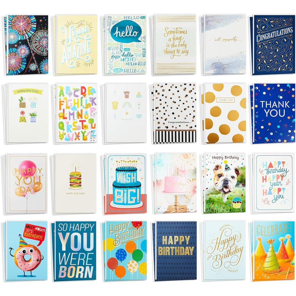 imageHallmark All Occasion Cards Assortment48 Cards with Envelopes Birthday Thank You Congrats Sympathy Baby Shower Blank