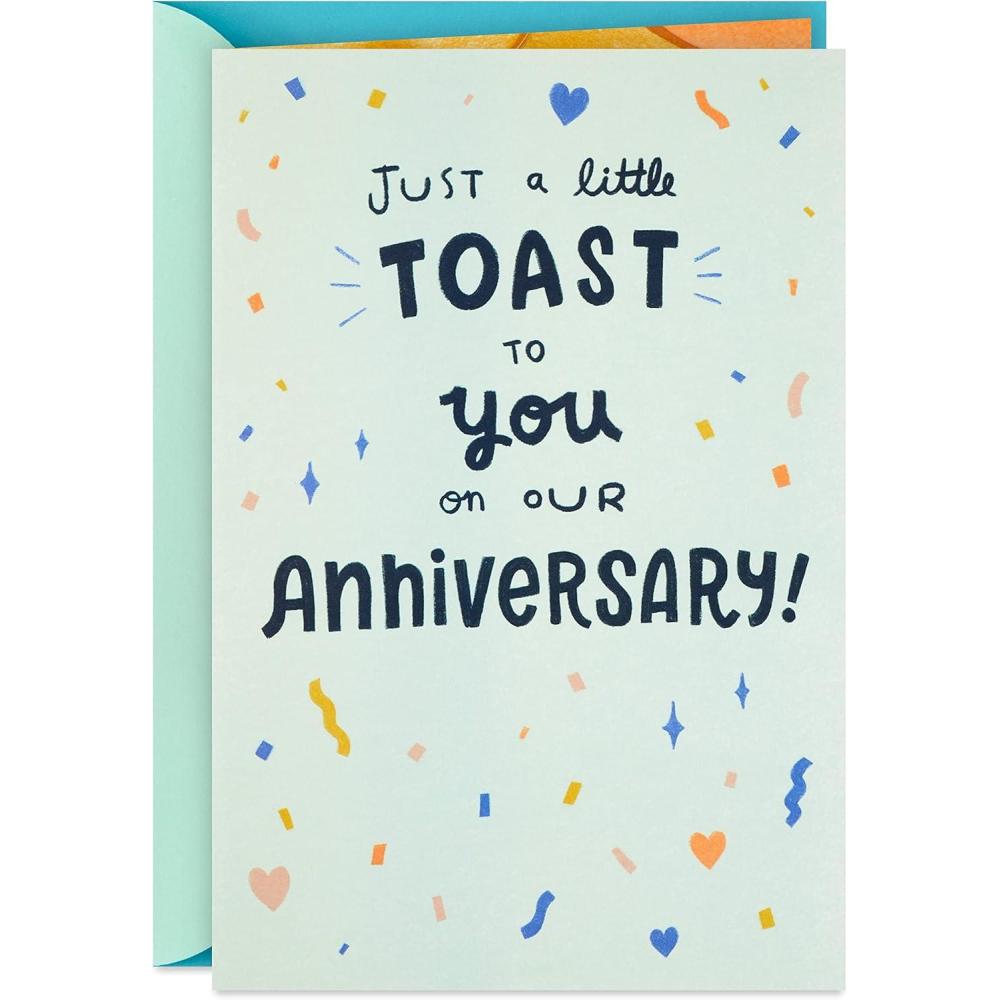 imageHallmark Anniversary Card for Husband Wife Boyfriend Girlfriend Toast to YouLight Green