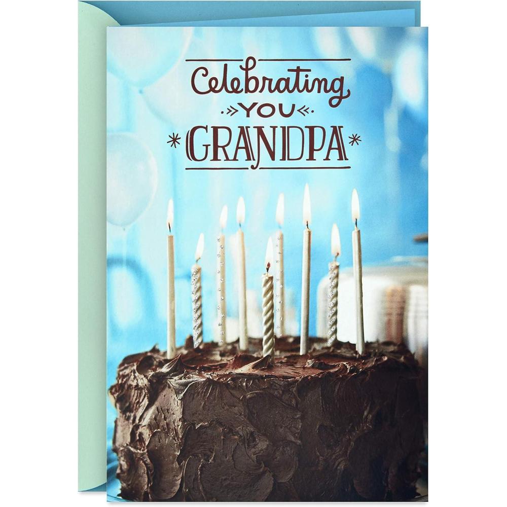 imageHallmark Birthday Card for Grandpa Bear Buddies for Birthdays Grandparents Day Any OccasionBlue  Birthday Cake