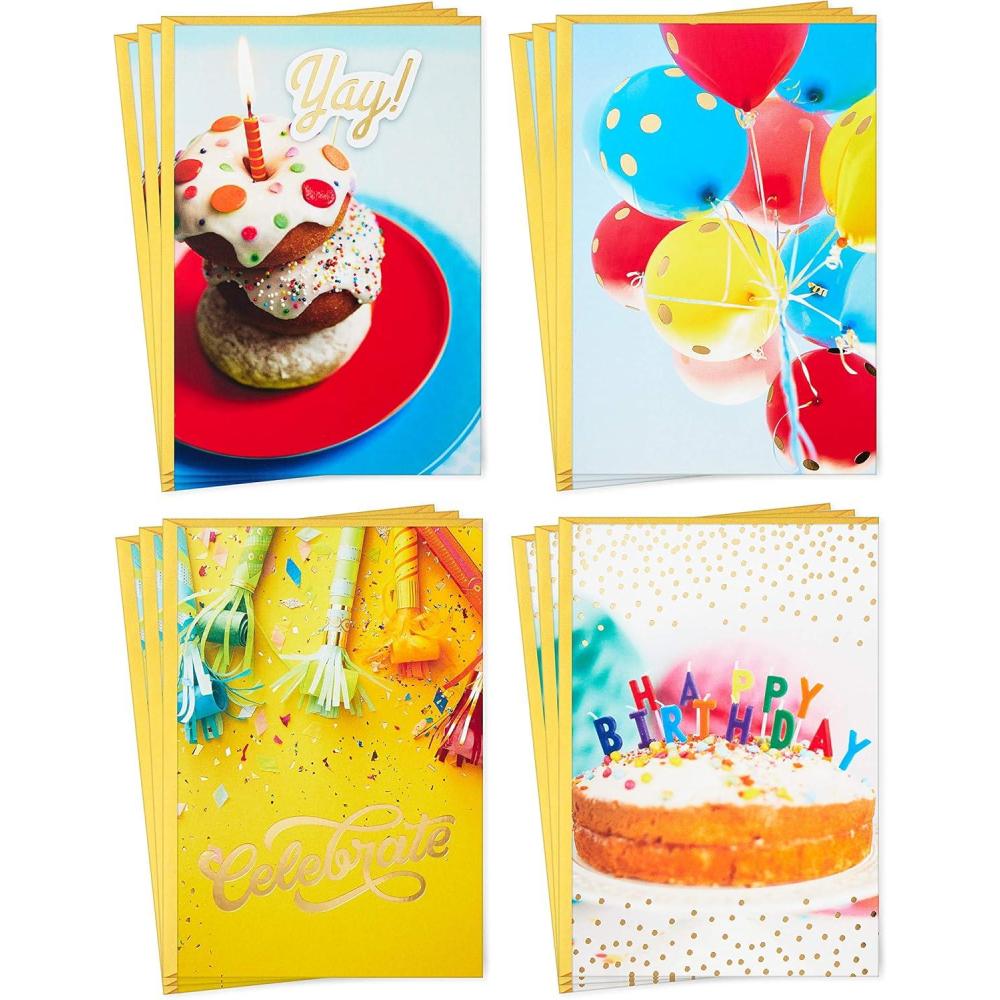 imageHallmark Birthday Cards Assortment 16 Cards with Envelopes Party AnimalsCelebrate