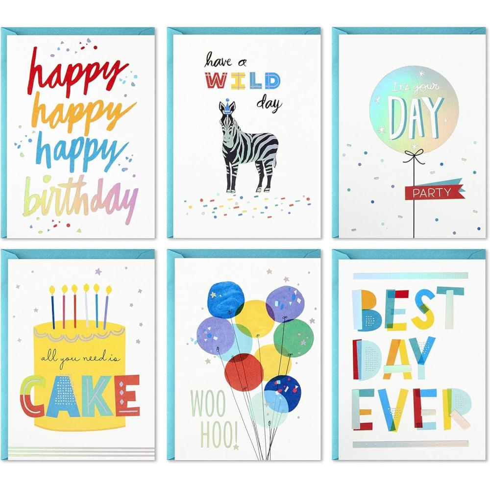 imageHallmark Birthday Cards Assortment 24 Cards with Envelopes Rainbow Lettering Best Day EverBest Day