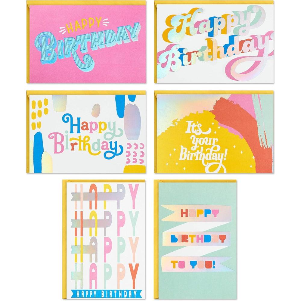 imageHallmark Birthday Cards Assortment Happy Cake Day 48 Cards with EnvelopesPastels