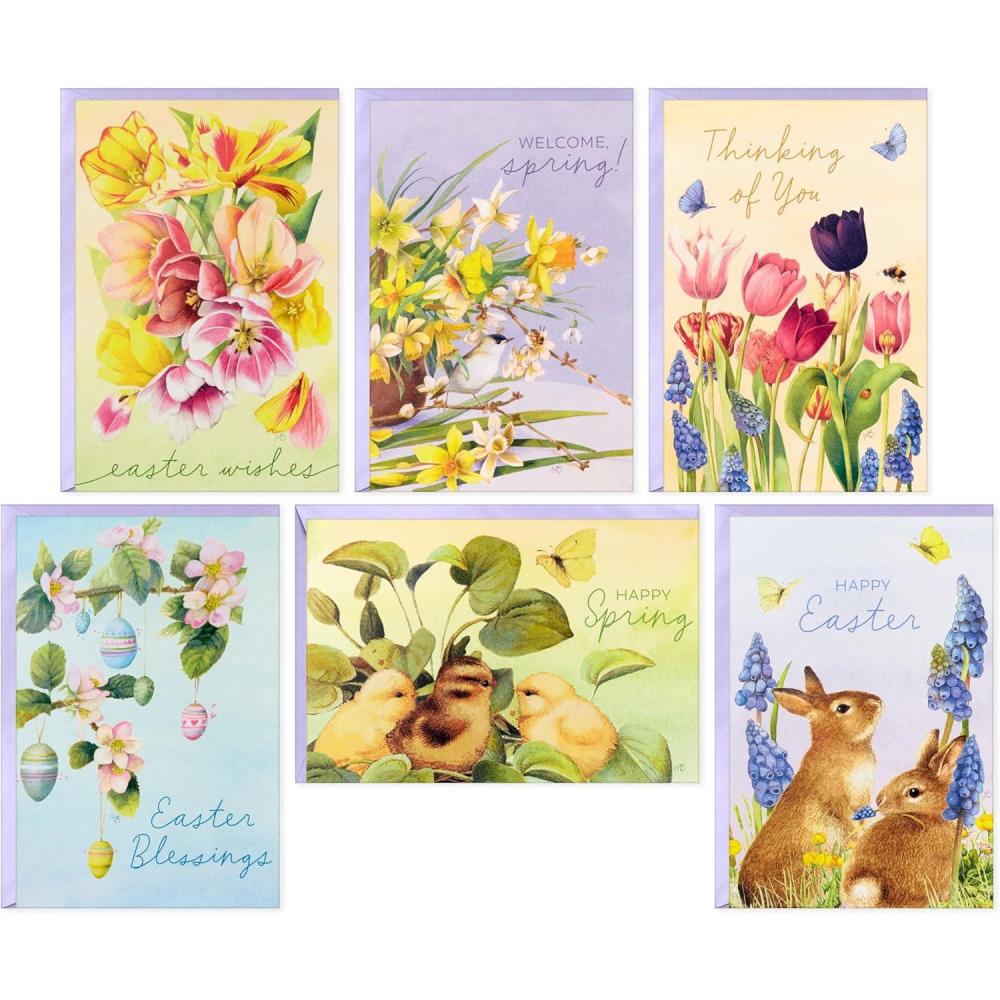 imageHallmark Boxed Christmas Cards Assortment Rustic Kraft 6 Designs 36 Cards with EnvelopesMarjolein Bastin  Easter Nature Assortment
