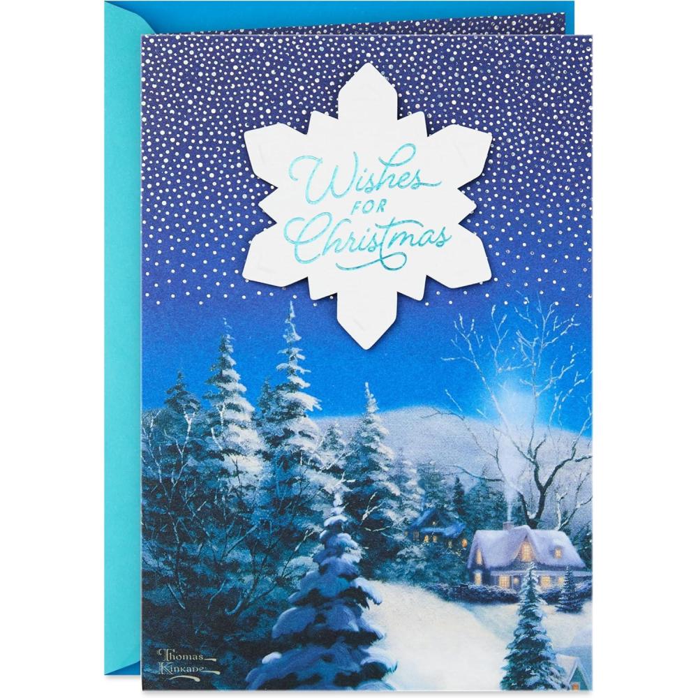 imageHallmark Boxed Christmas Cards Snowy Wreath 40 Cards and EnvelopesThomas Kinkade