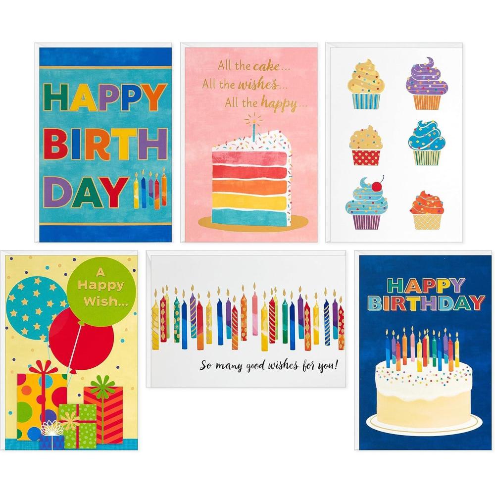 imageHallmark Bulk Birthday Card Assortment 72 Cards with Envelopes for Kids Adults Coworkers Employees