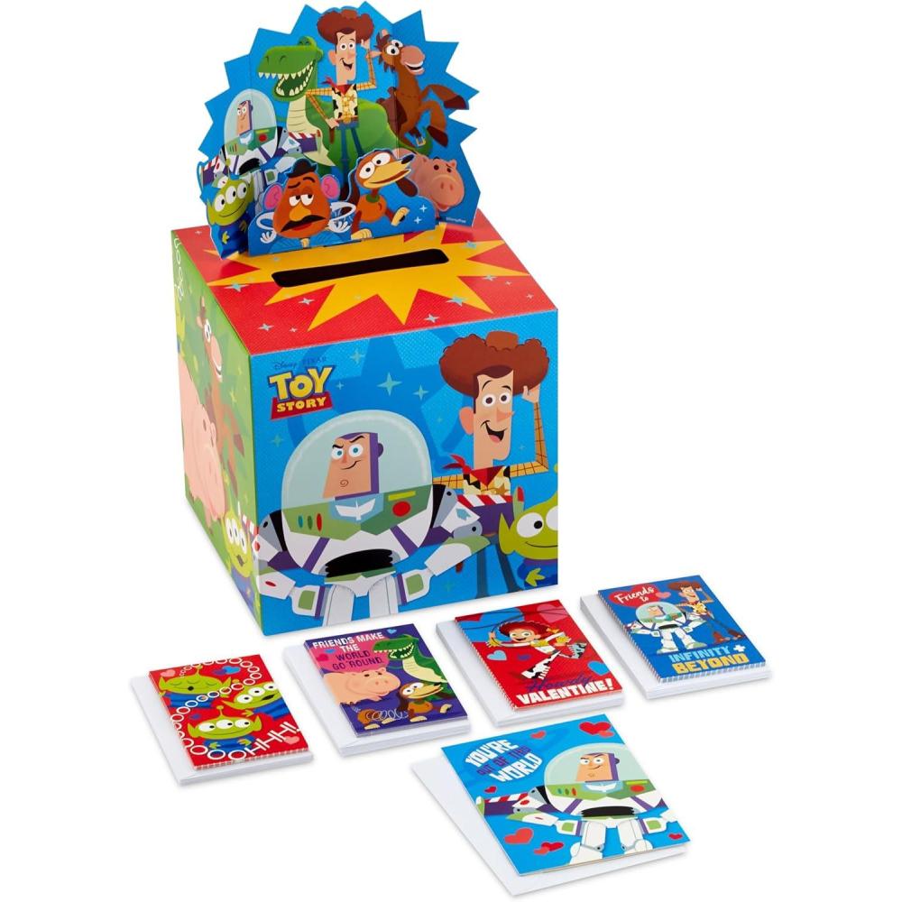 imageHallmark Cats and Dogs Valentines Day Cards and Mailbox for Kids School Classroom Exchange 1 Box 32 Valentine Cards 1 Teacher CardToy Story  Pop Up Box