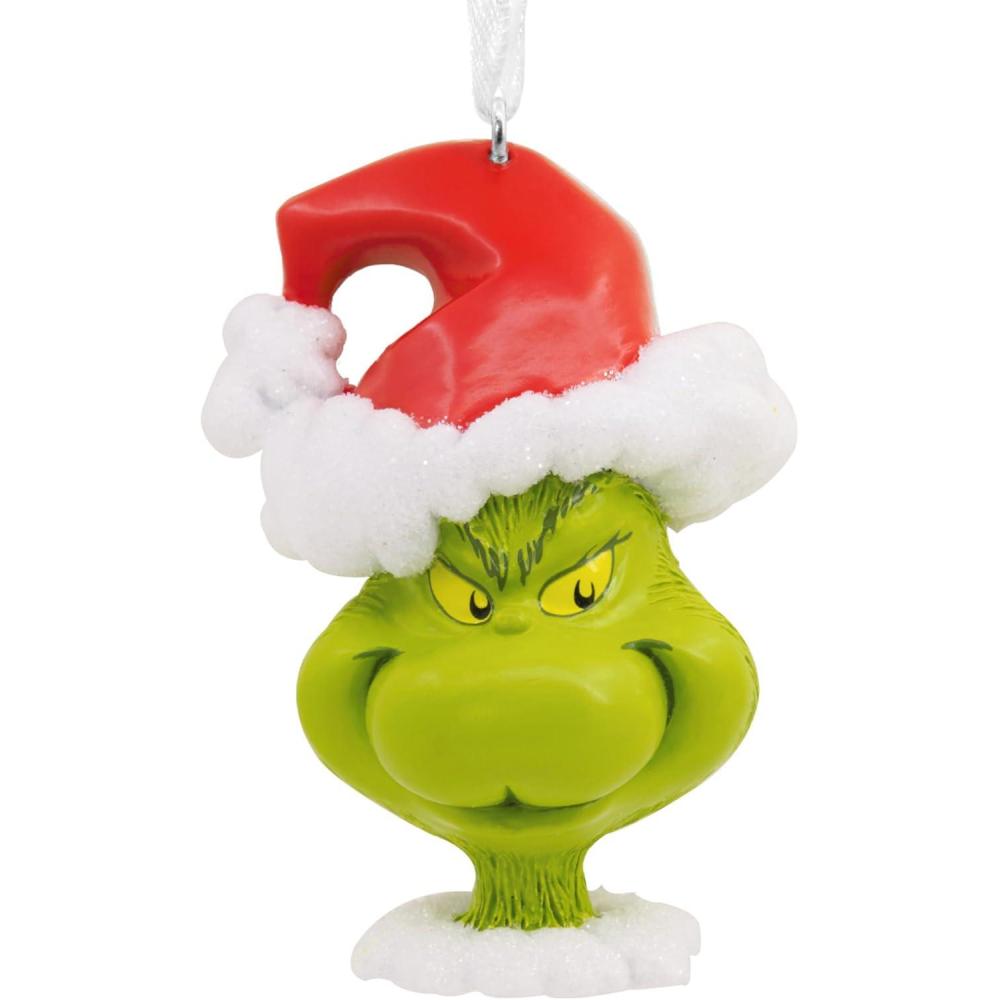 imageHallmark Dr Seuss How The Grinch Stole Christmas OrnamentGrinch in Santa Hat