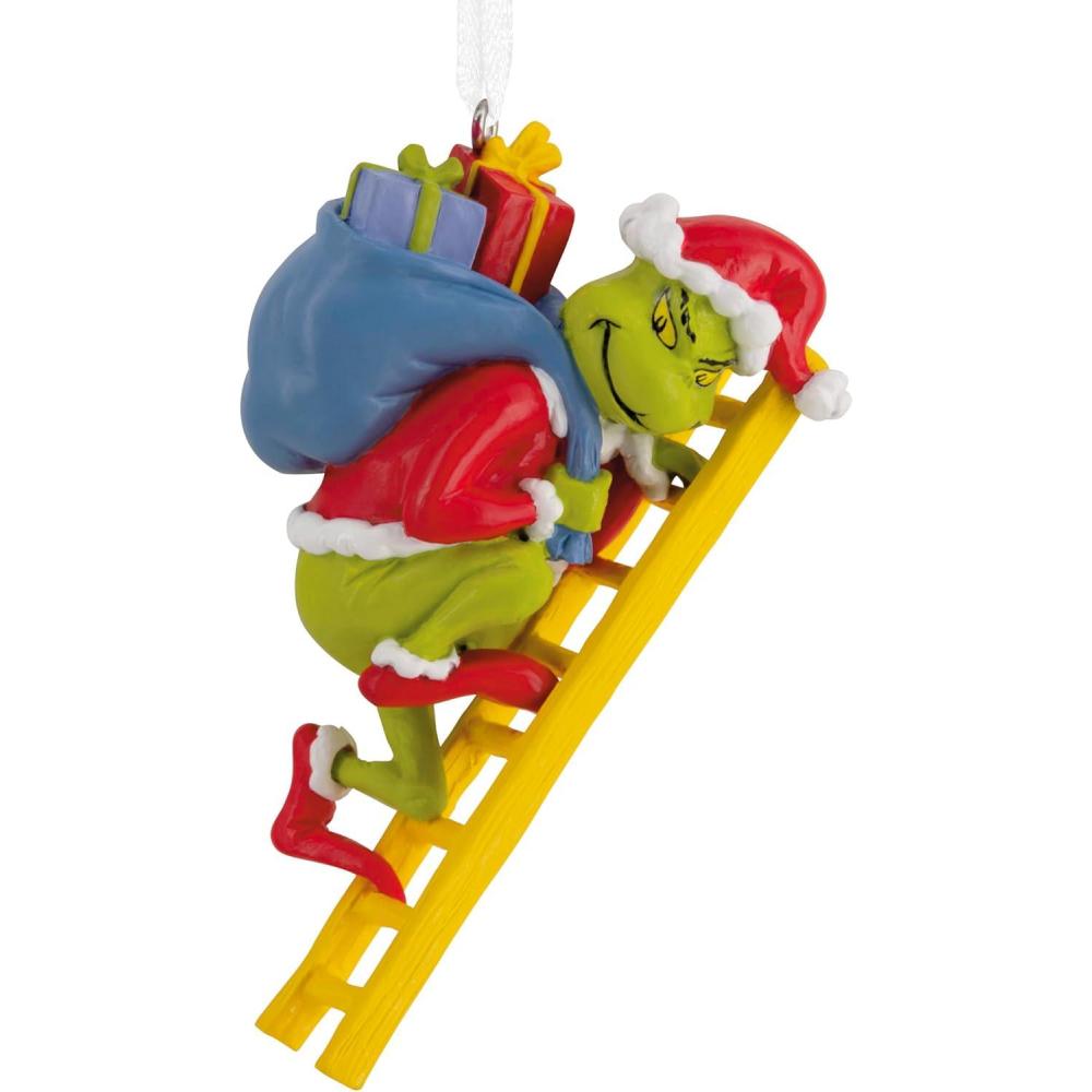 imageHallmark Dr Seusss How The Grinch Stole Christmas Grinch on Ladder Christmas Ornament Christmas Movie Gifts