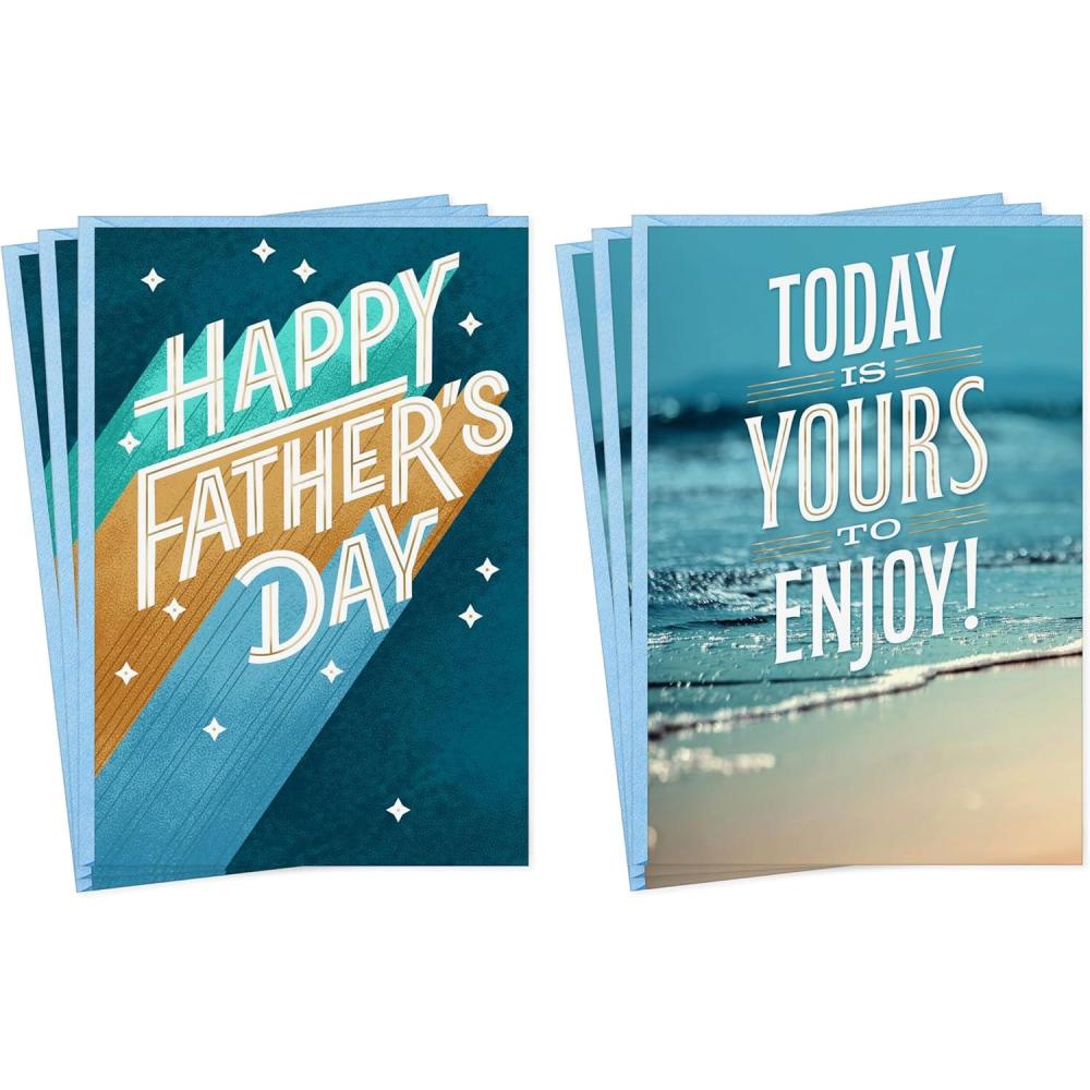 imageHallmark Fathers Day Card Pack 6 Cards 2 Designs for Dads Grandfathers Uncles BrothersFathers Day is Yours