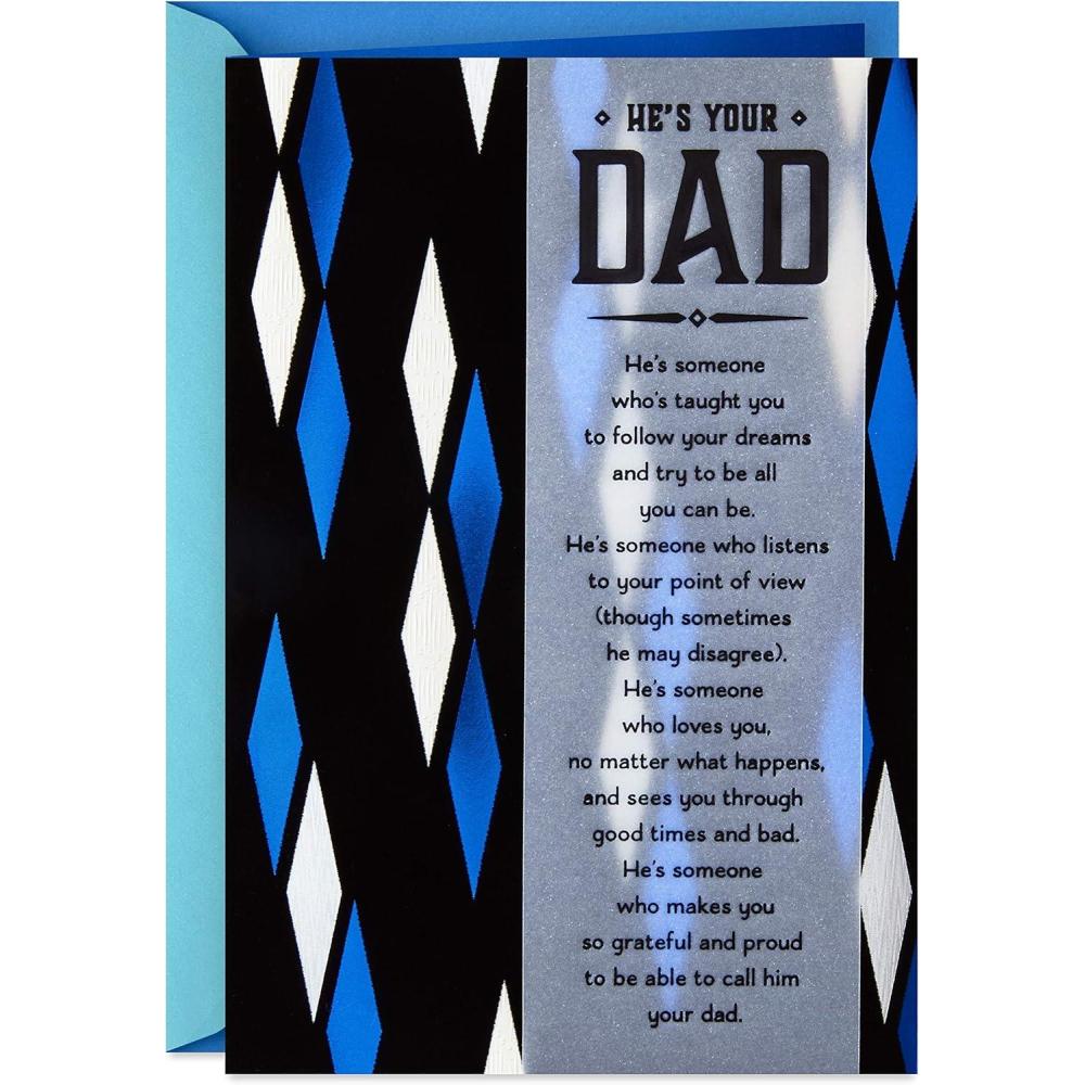 imageHallmark Fathers Day Card for Dad from Son or Daughter Love That Always Comes ThroughHes Your Dad