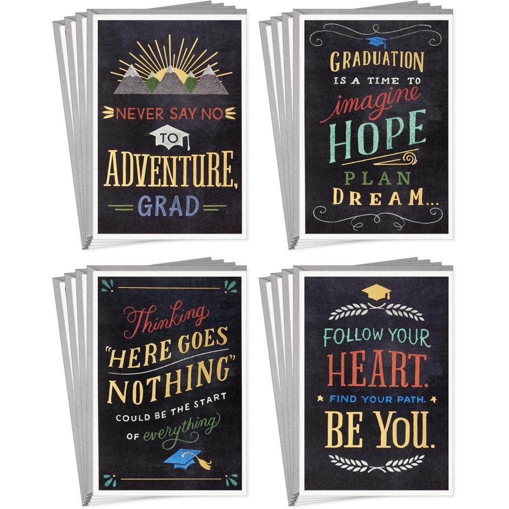 imageHallmark Graduation Card Assortment 16 Cards with Envelopes Inspirational QuotesBlack
