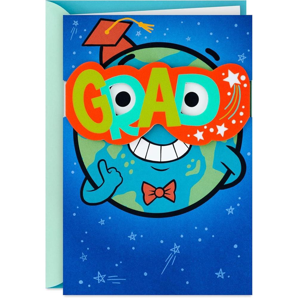 imageHallmark Graduation Card for Kids Removable Glasses for Preschool or Kindergarten GraduatesGraduation GRAD Glasses with Card
