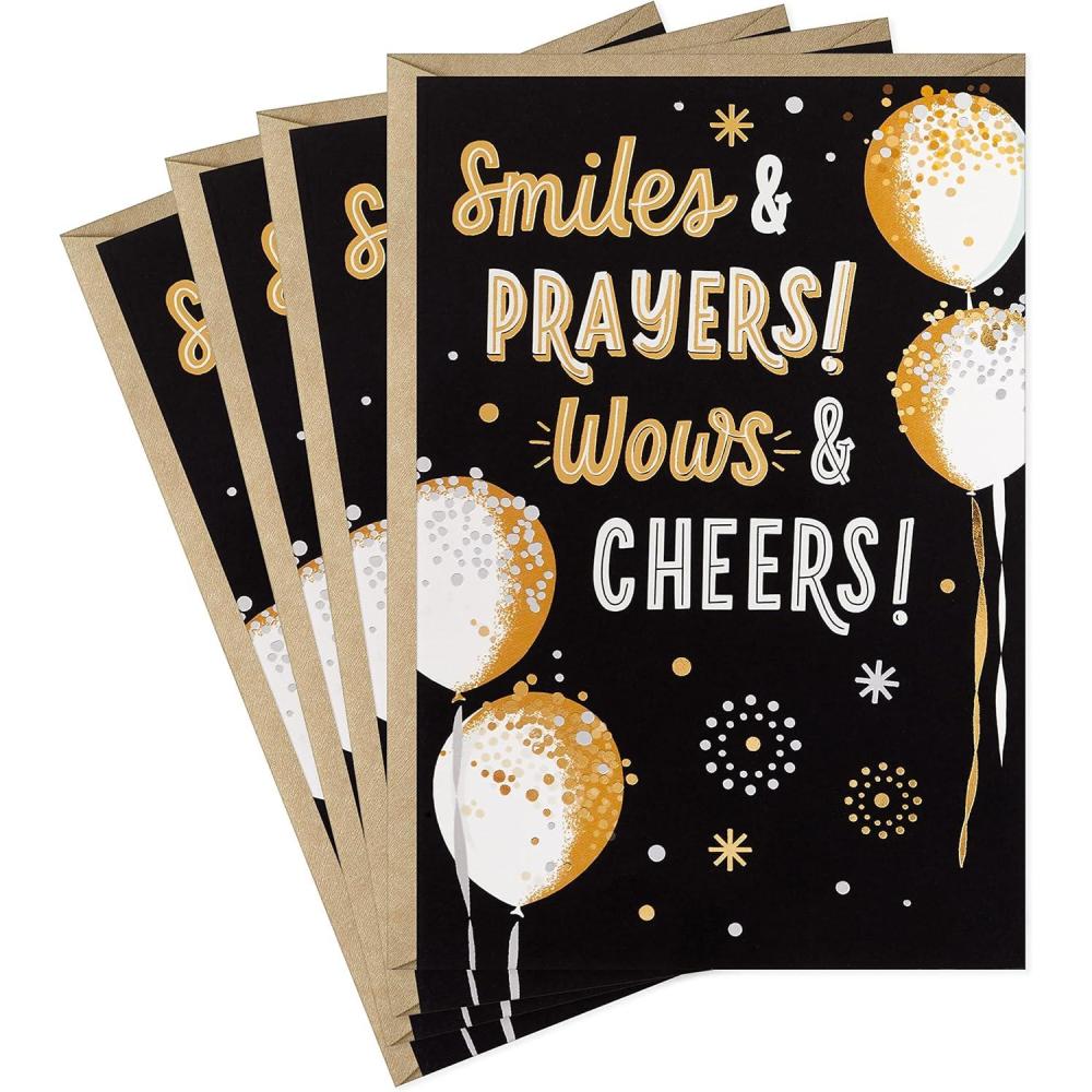 imageHallmark Graduation Cards Best Wishes 4 Cards with EnvelopesSmiles  Prayers  4 Religious Cards with Envelopes